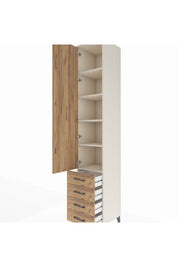 Hyperion Dolap 5 Raflı 4 Çekmeceli Tek Kapaklı 44x44x243 - S64M080V3B
