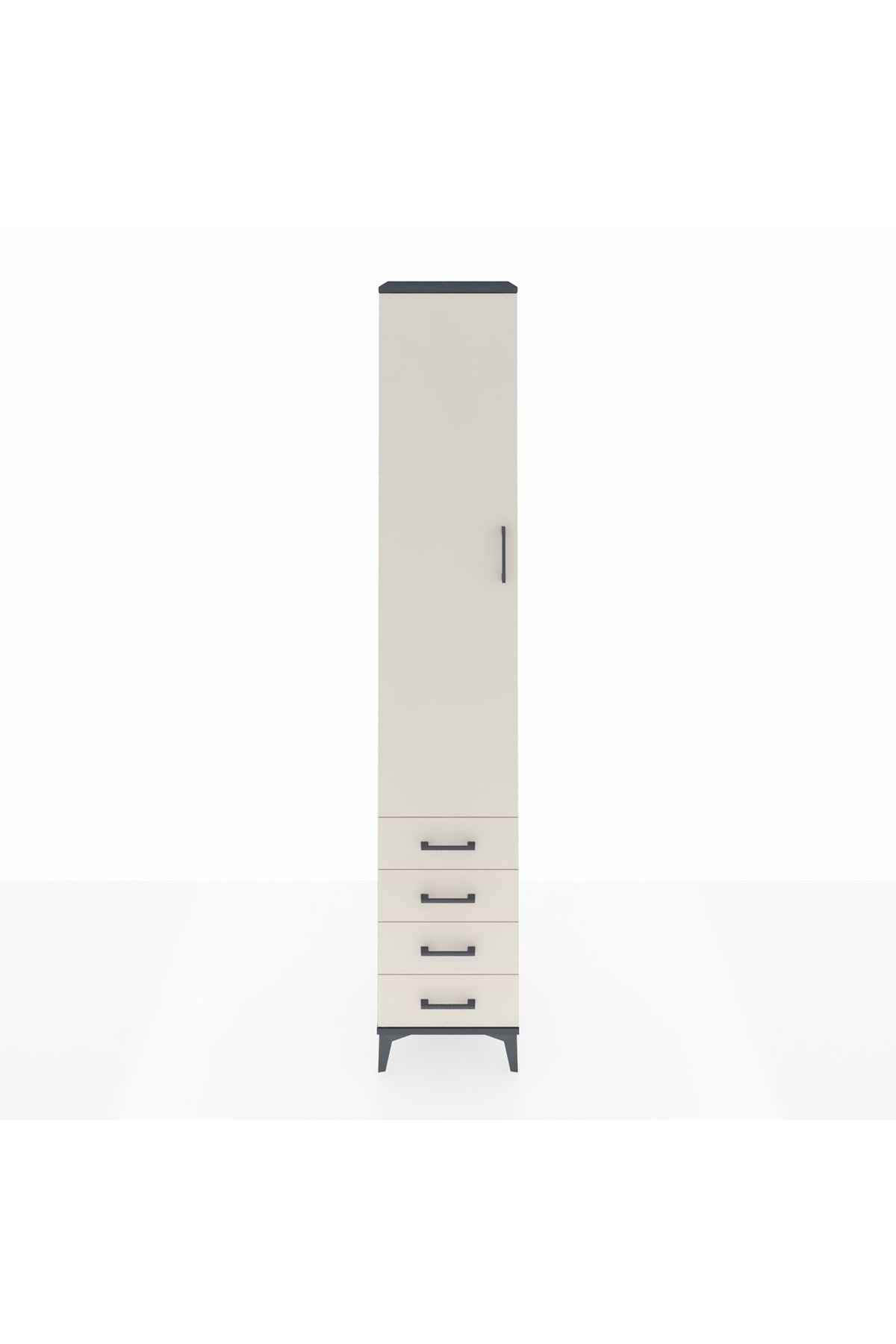 Hyperion Dolap 5 Raflı 4 Çekmeceli Tek Kapaklı 44x44x243 - S64M080V4B