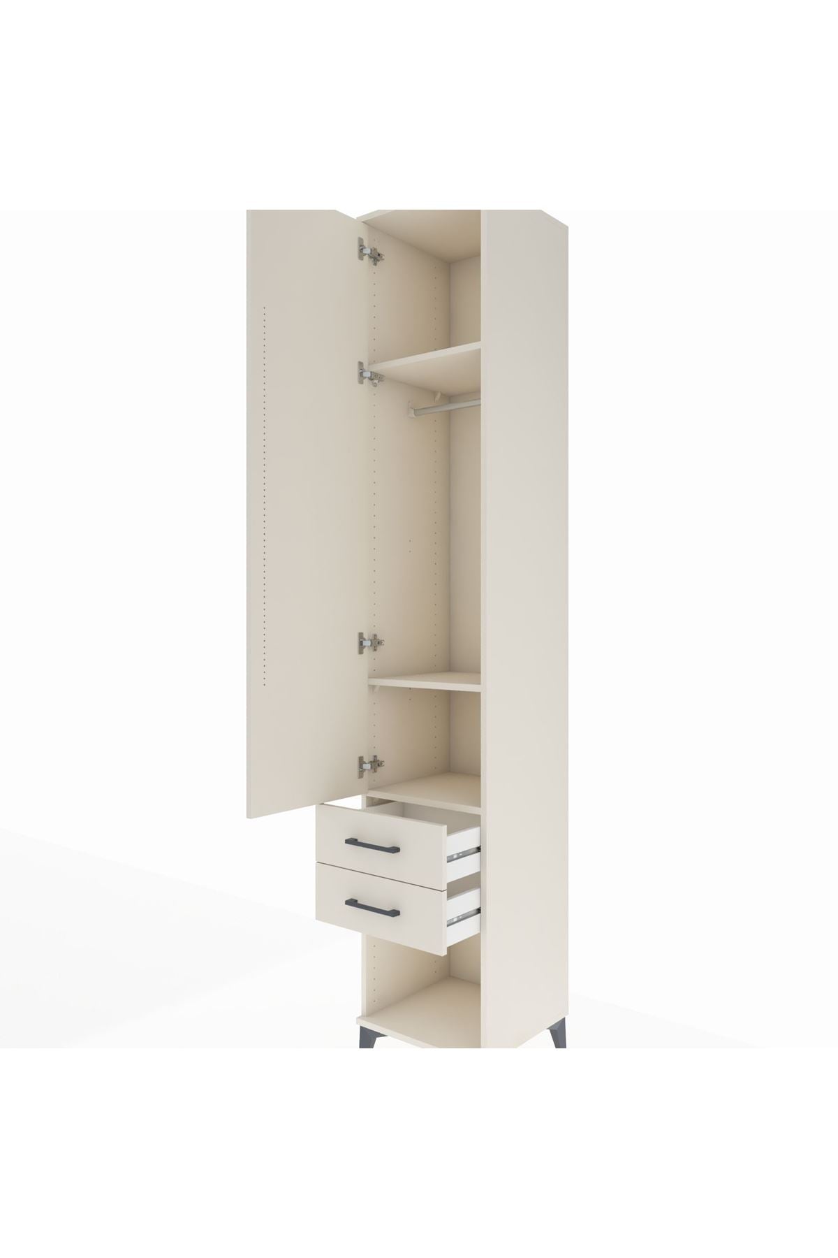 Hyperion Dolap 3 Raflı 2 Çekmeceli Tek Askılı 44x44x243 - S64M081V1B