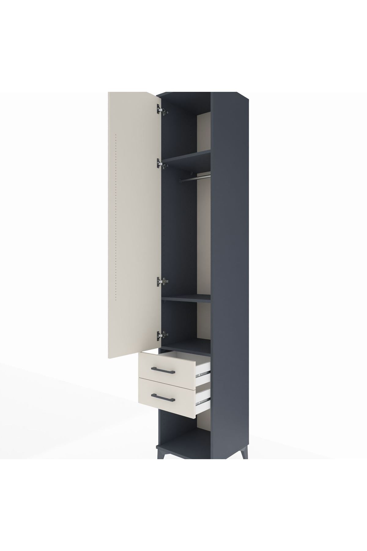 Hyperion Dolap 3 Raflı 2 Çekmeceli Tek Askılı 44x44x243 - S64M081V4B