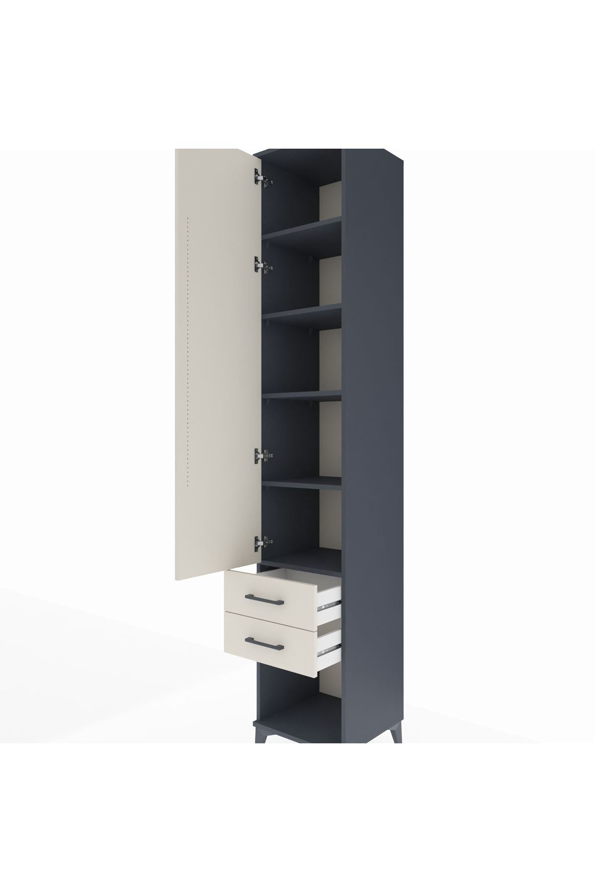 Hyperion Dolap 5 Raflı 2 Çekmeceli Tek Kapaklı 44x44x243 - S64M082V4B