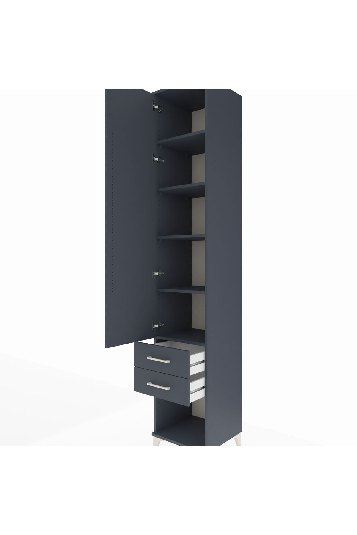 Hyperion Dolap 5 Raflı 2 Çekmeceli Tek Kapaklı 44x44x243 - S64M082V5B