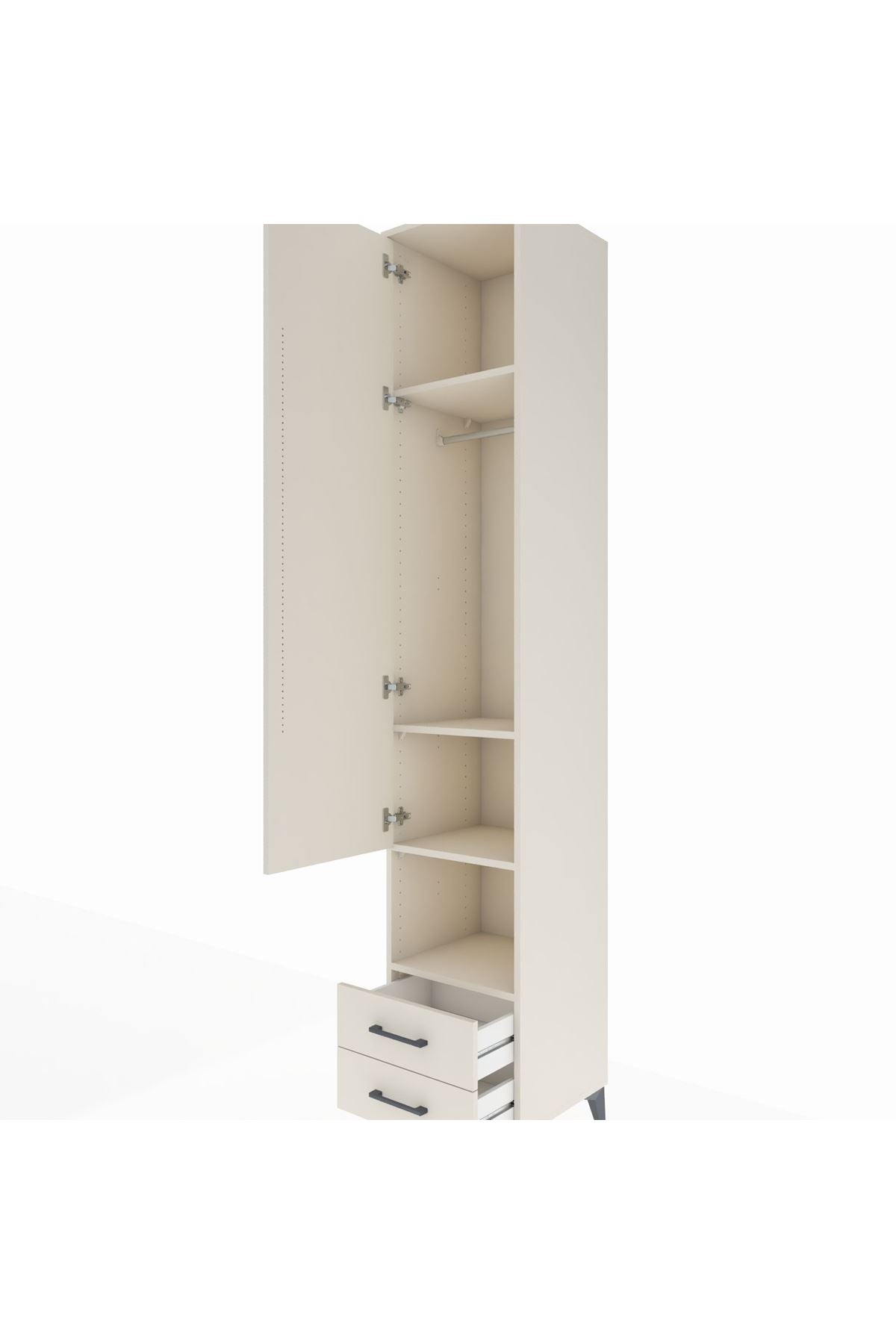 Hyperion Dolap 4 Raflı 2 Çekmeceli Tek Askılı 44x44x243 - S64M083V1B