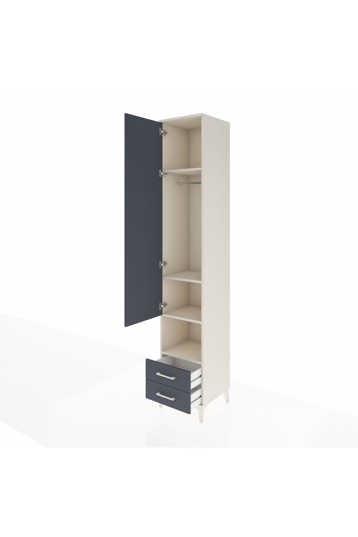 Hyperion Dolap 4 Raflı 2 Çekmeceli Tek Askılı 44x44x243 - S64M083V2B