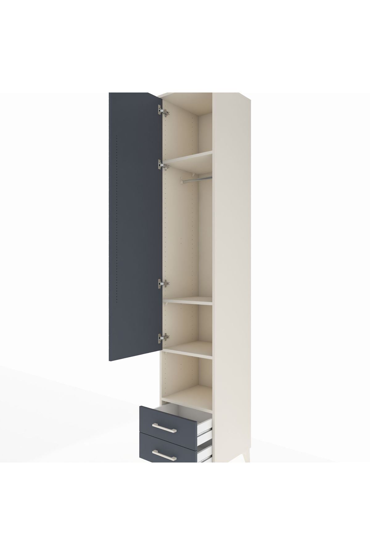 Hyperion Dolap 4 Raflı 2 Çekmeceli Tek Askılı 44x44x243 - S64M083V2B