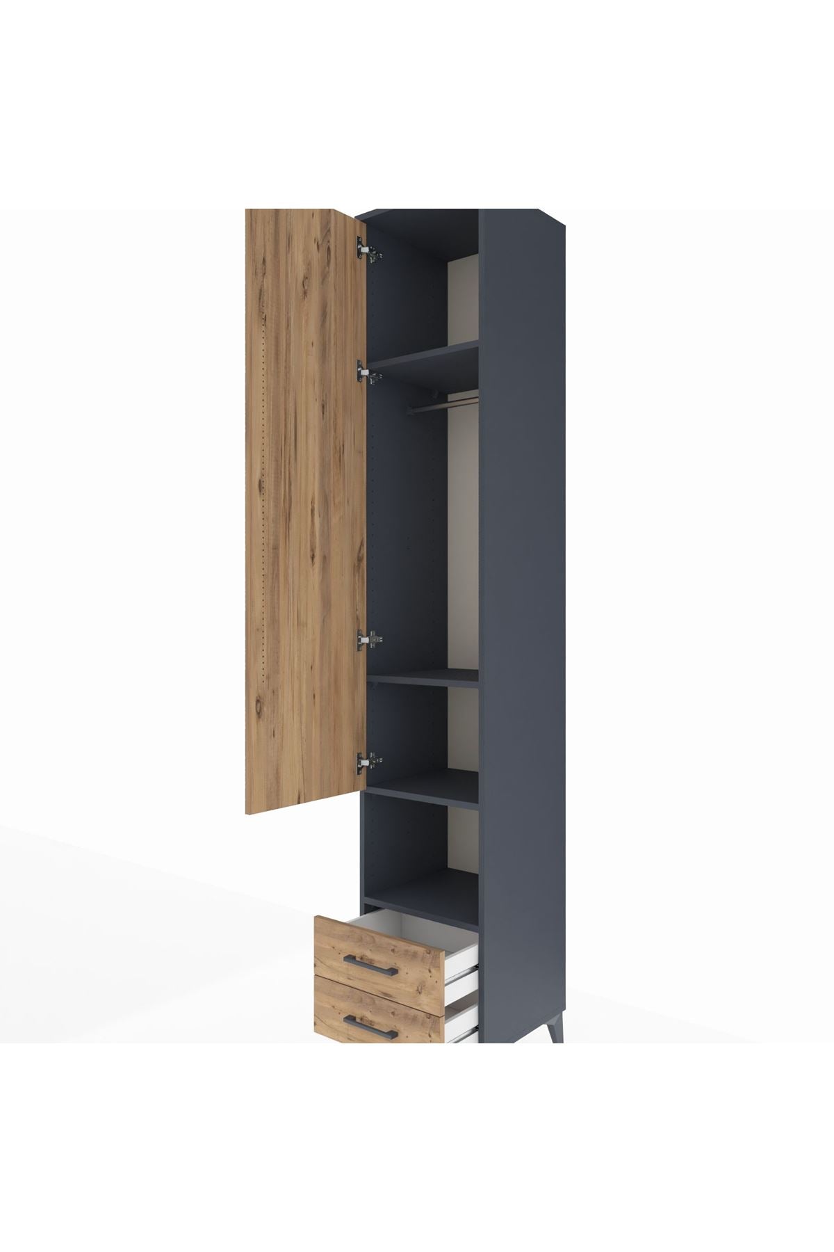 Hyperion Dolap 4 Raflı 2 Çekmeceli Tek Askılı 44x44x243 - S64M083V6B