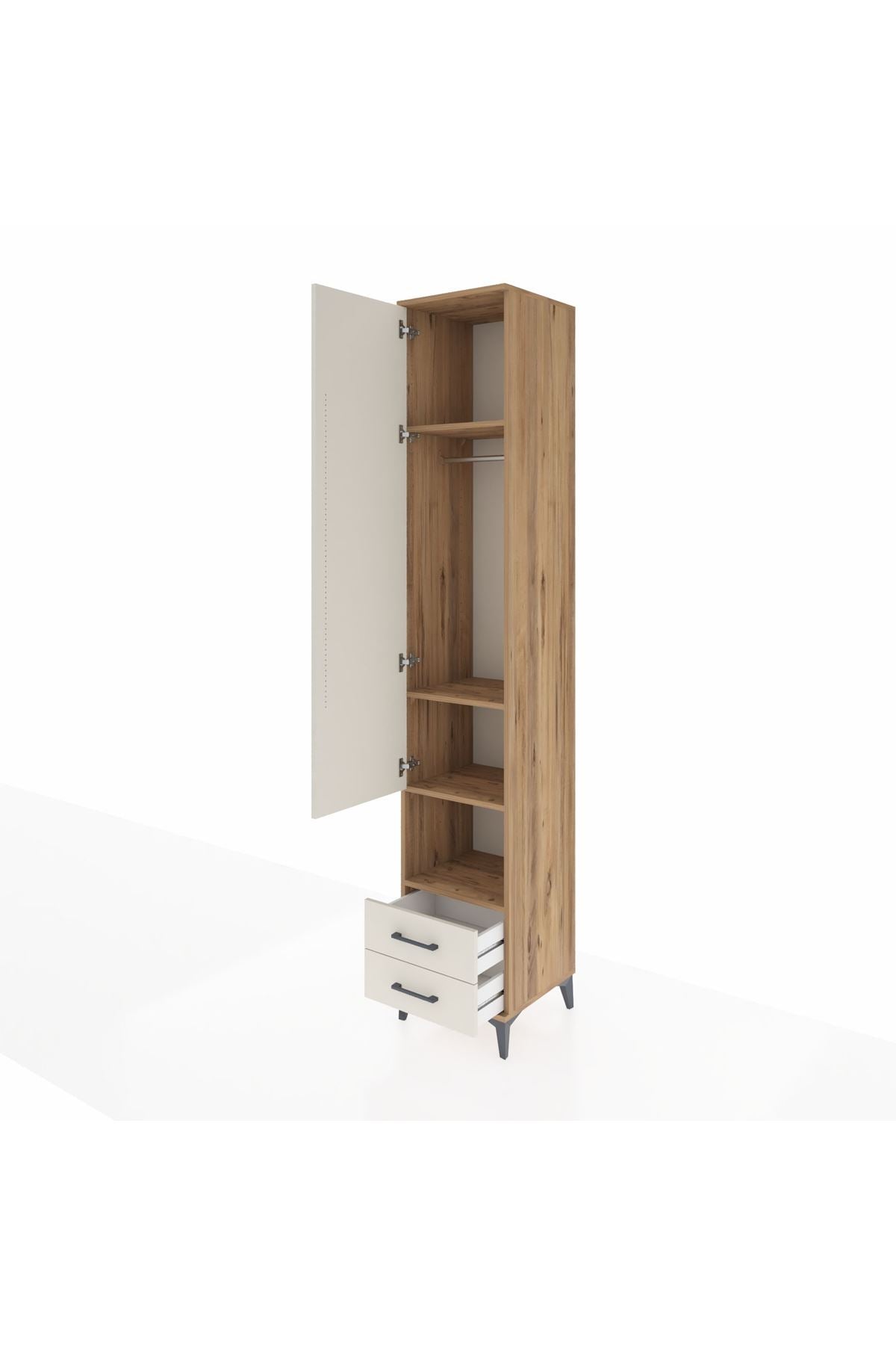 Hyperion Dolap 4 Raflı 2 Çekmeceli Tek Askılı 44x44x243 - S64M083V7B