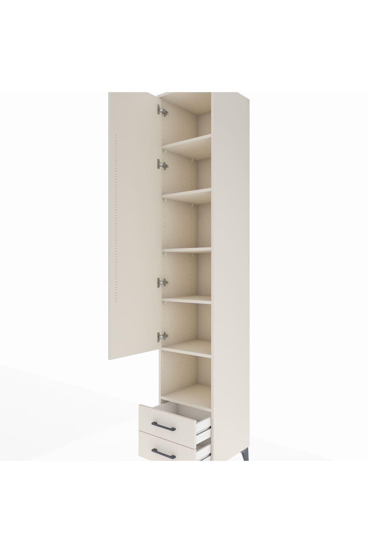 Hyperion Dolap 6 Raflı 2 Çekmeceli Tek Kapaklı 44x44x243 - S64M084V1B
