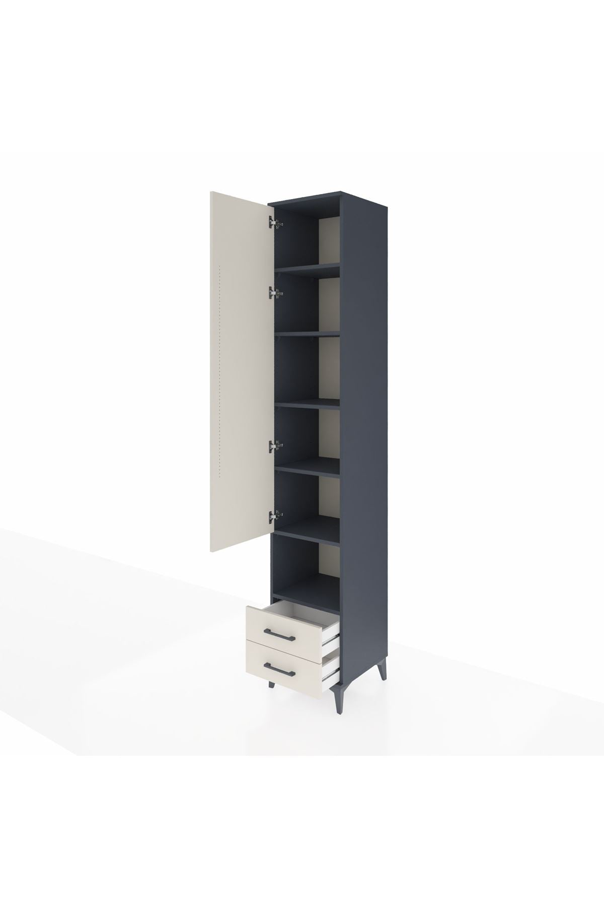 Hyperion Dolap 6 Raflı 2 Çekmeceli Tek Kapaklı 44x44x243 - S64M084V4B