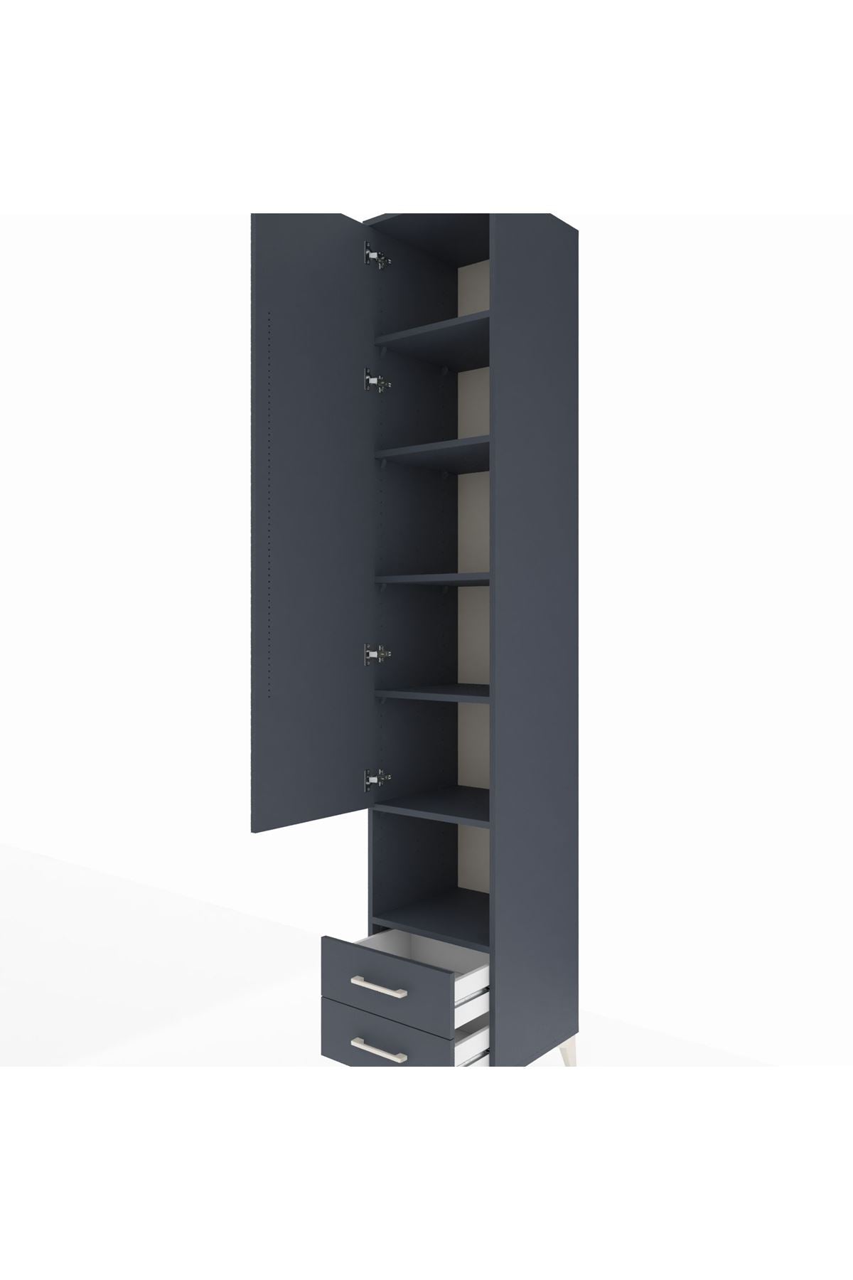 Hyperion Dolap 6 Raflı 2 Çekmeceli Tek Kapaklı 44x44x243 - S64M084V5B