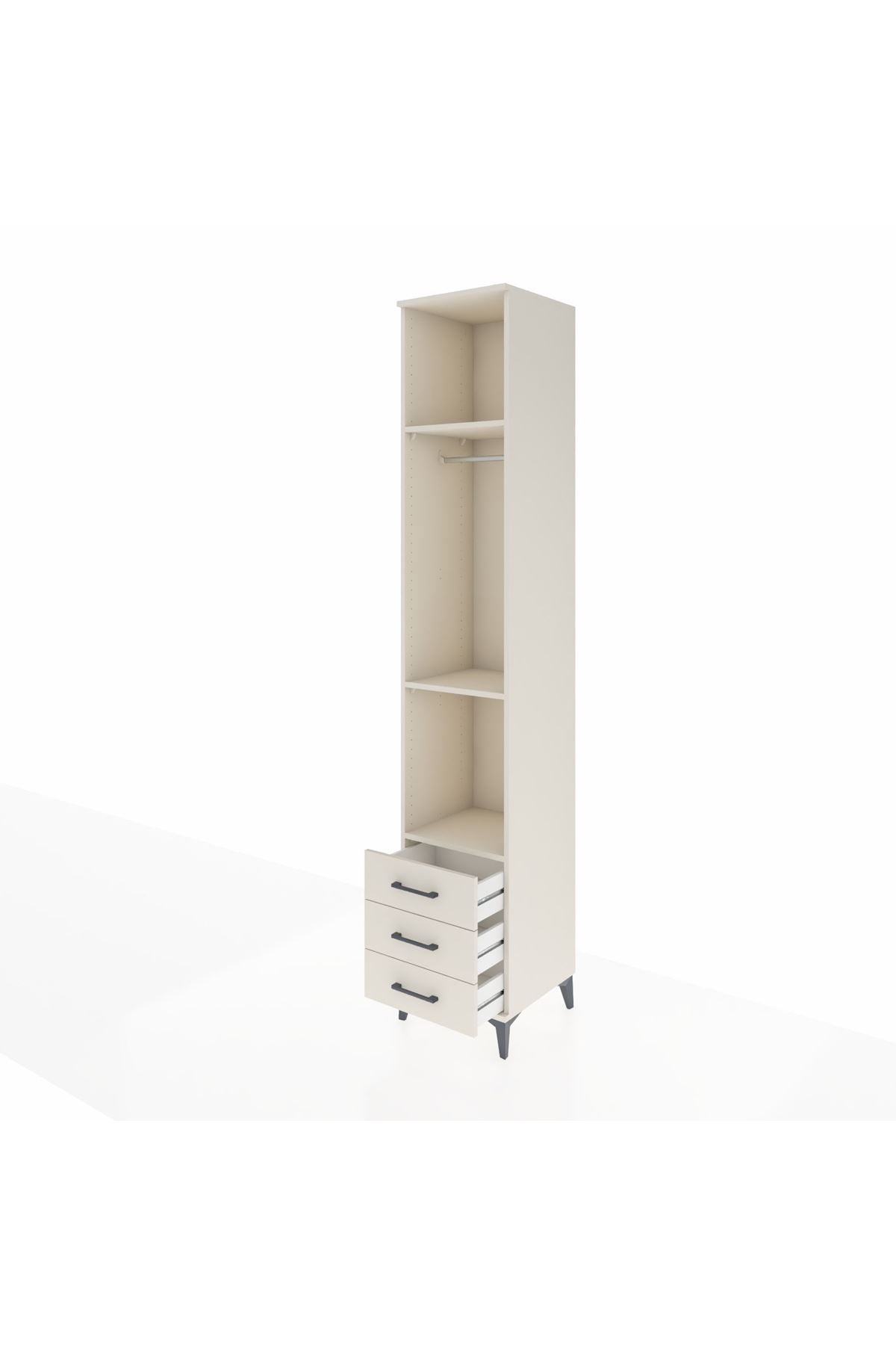 Hyperion Dolap 3 Raflı 3 Çekmeceli Tek Askılı 44x44x243 - S64M089V1B