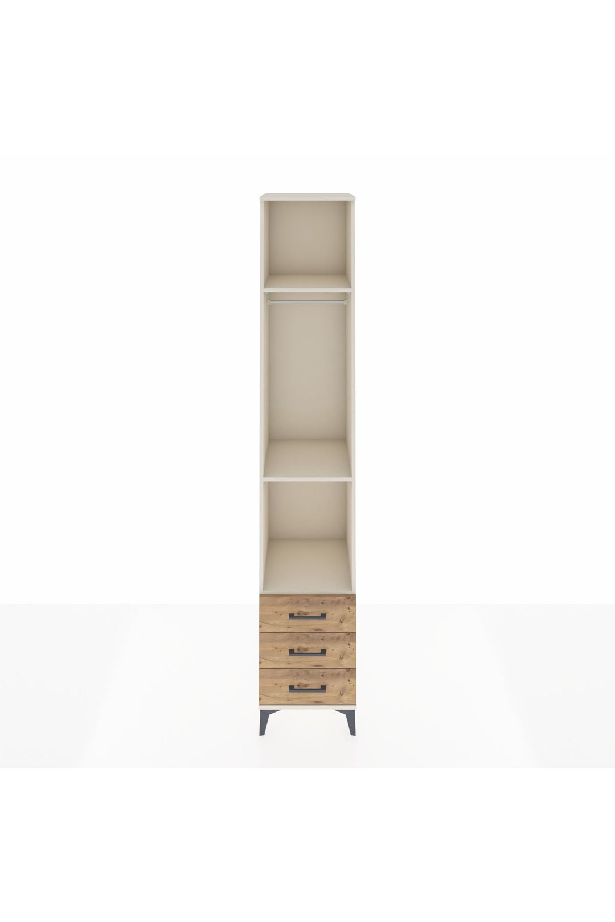 Hyperion Dolap 3 Raflı 3 Çekmeceli Tek Askılı 44x44x243 - S64M089V3B