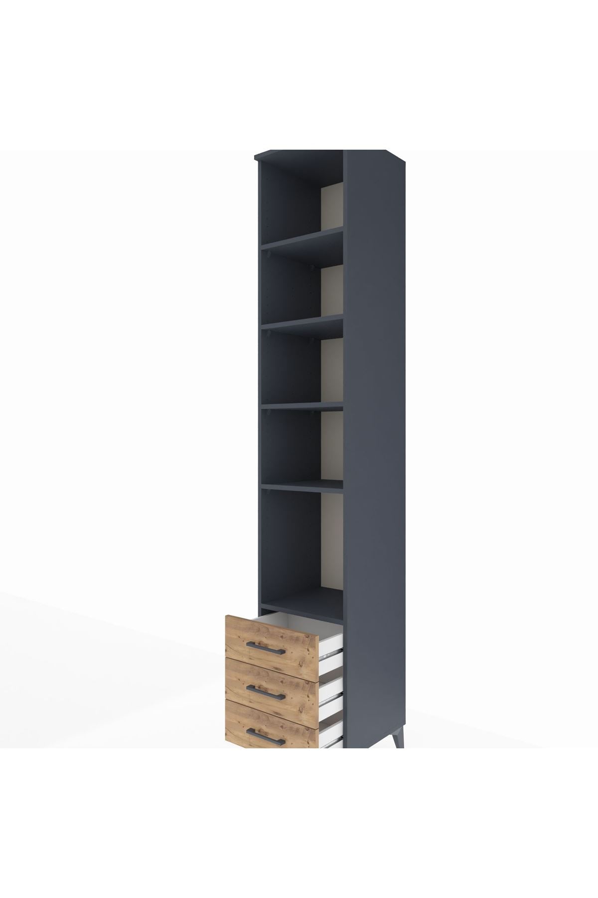 Hyperion Dolap 5 Raflı 3 Çekmeceli 44x44x243 - S64M090V6B
