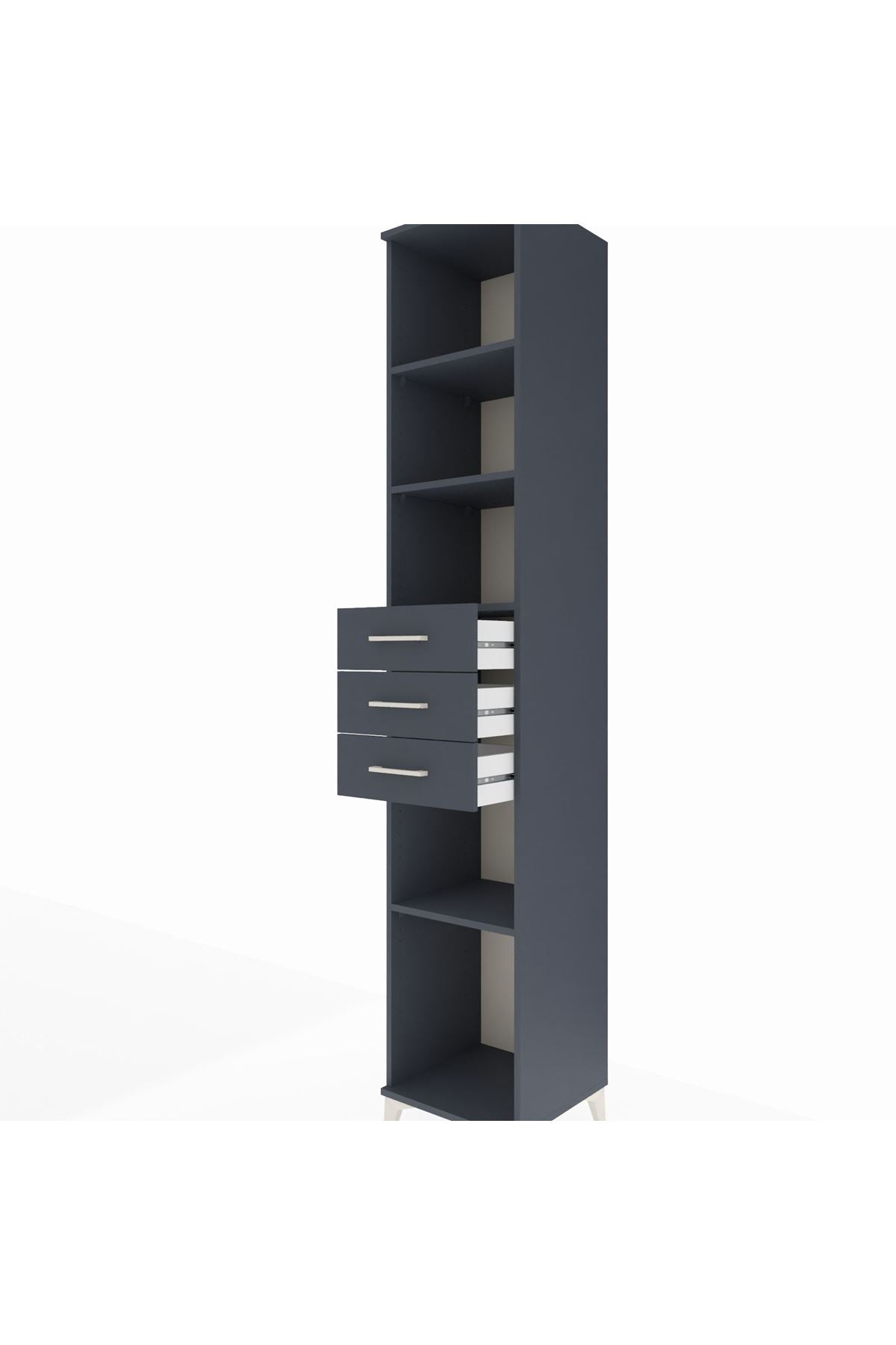 Hyperion Dolap 4 Raflı 3 Çekmeceli 44x44x243 - S64M091V5B