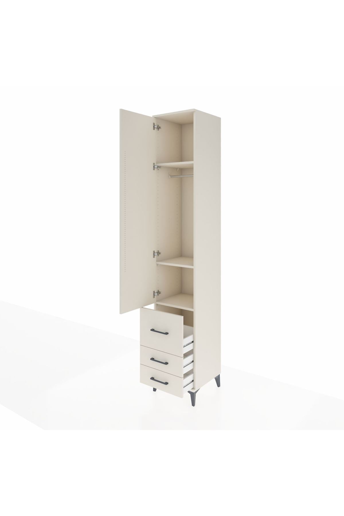 Hyperion Dolap 3 Raflı 3 Çekmeceli Tek Askılı 44x44x243 - S64M101V1B