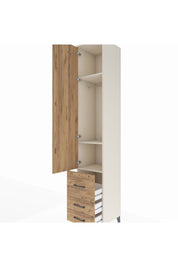 Hyperion Dolap 3 Raflı 3 Çekmeceli Tek Askılı 44x44x243 - S64M101V3B