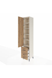 Hyperion Dolap 5 Raflı 3 Çekmeceli Tek Kapaklı 44x44x243 - S64M102V3B