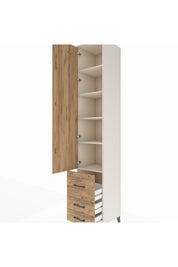 Hyperion Dolap 5 Raflı 3 Çekmeceli Tek Kapaklı 44x44x243 - S64M102V3B