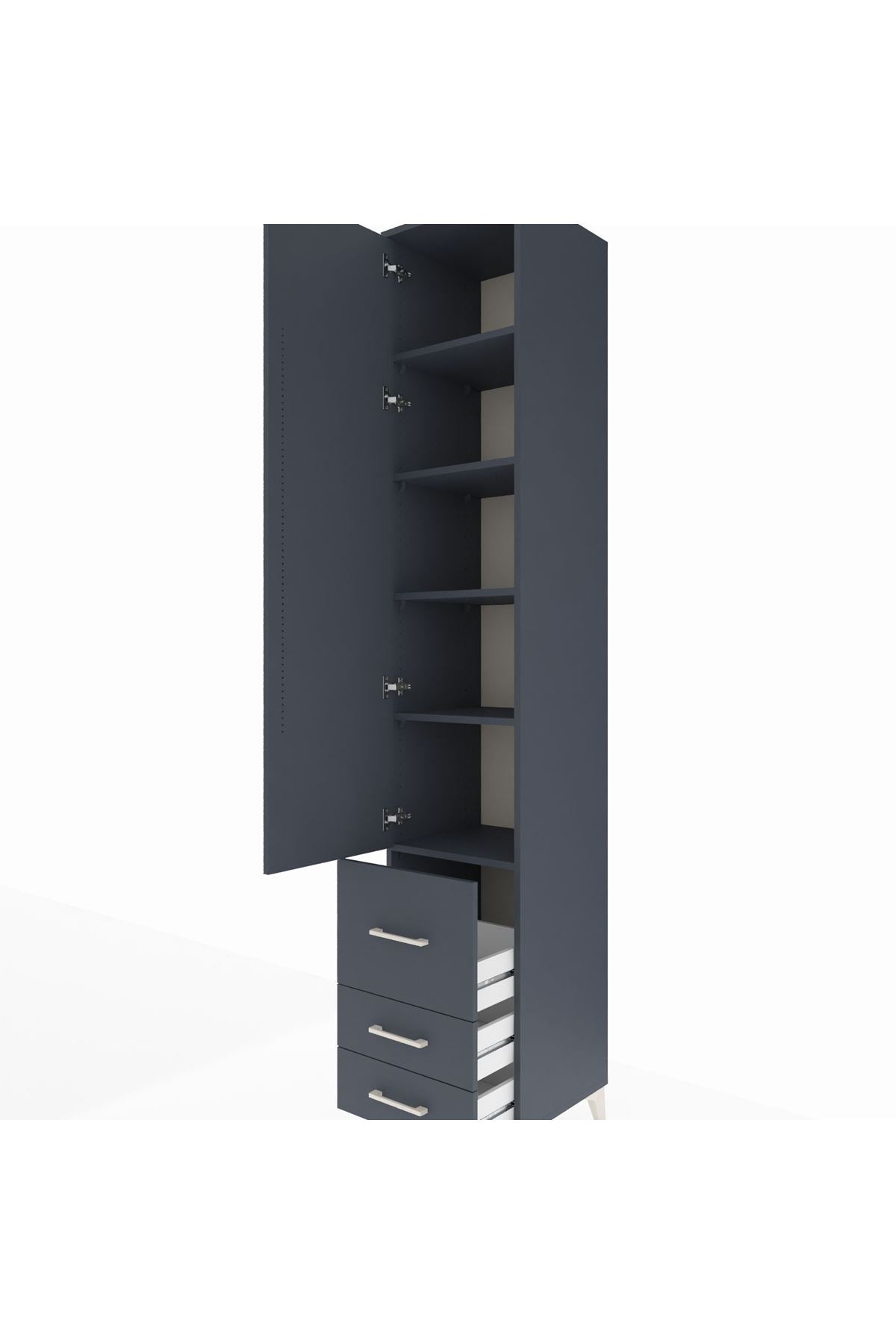 Hyperion Dolap 5 Raflı 3 Çekmeceli Tek Kapaklı 44x44x243 - S64M102V5B