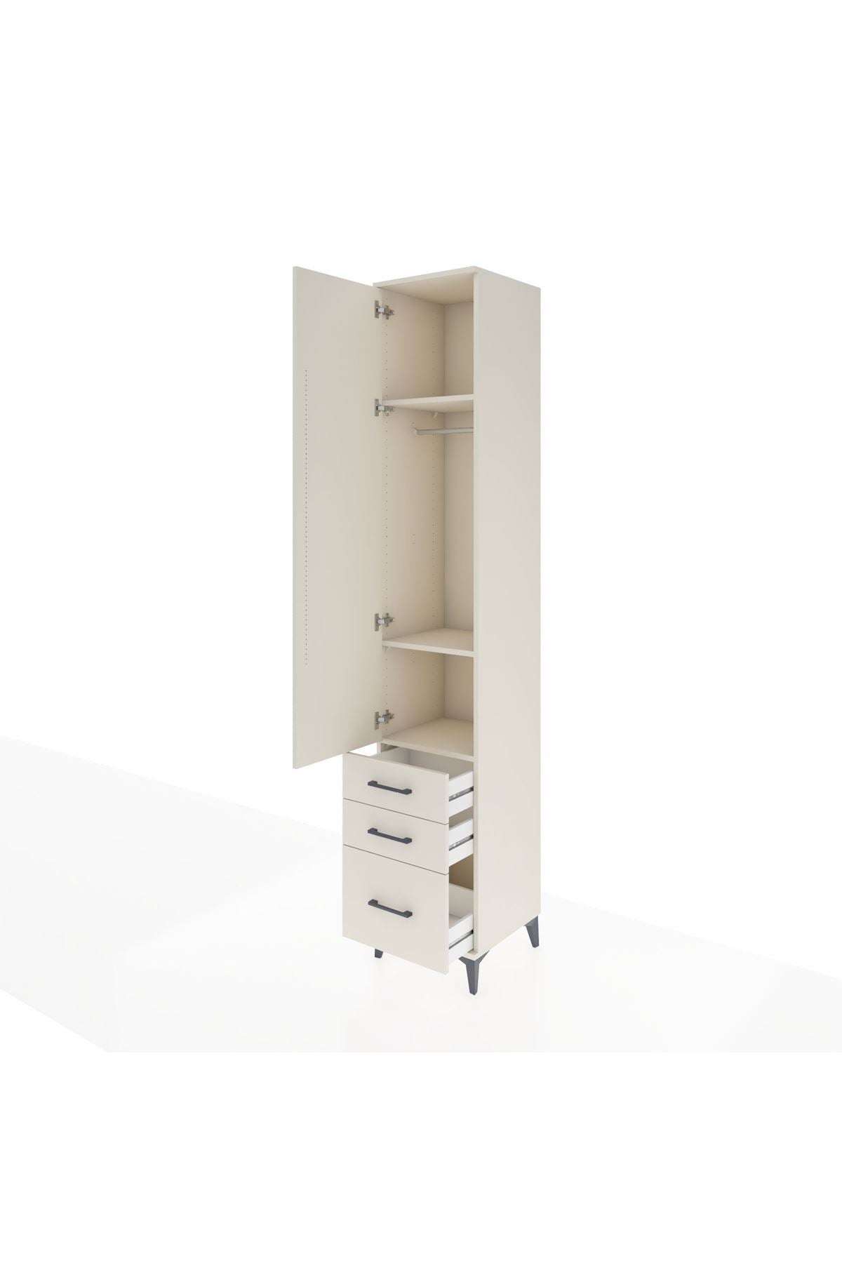 Hyperion Dolap 3 Raflı 3 Çekmeceli Tek Askılı 44x44x243 - S64M104V1B