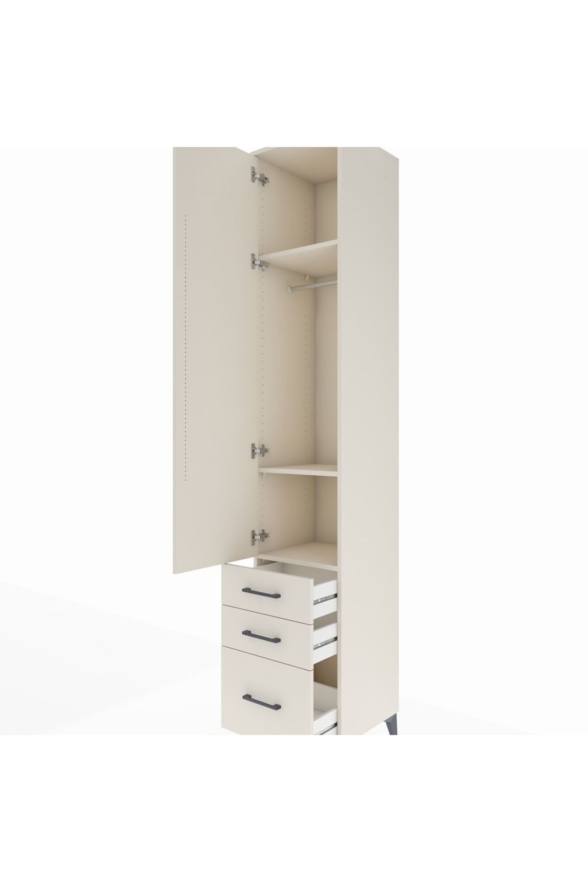 Hyperion Dolap 3 Raflı 3 Çekmeceli Tek Askılı 44x44x243 - S64M104V1B