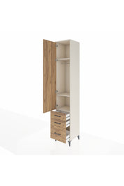 Hyperion Dolap 3 Raflı 3 Çekmeceli Tek Askılı 44x44x243 - S64M104V3B