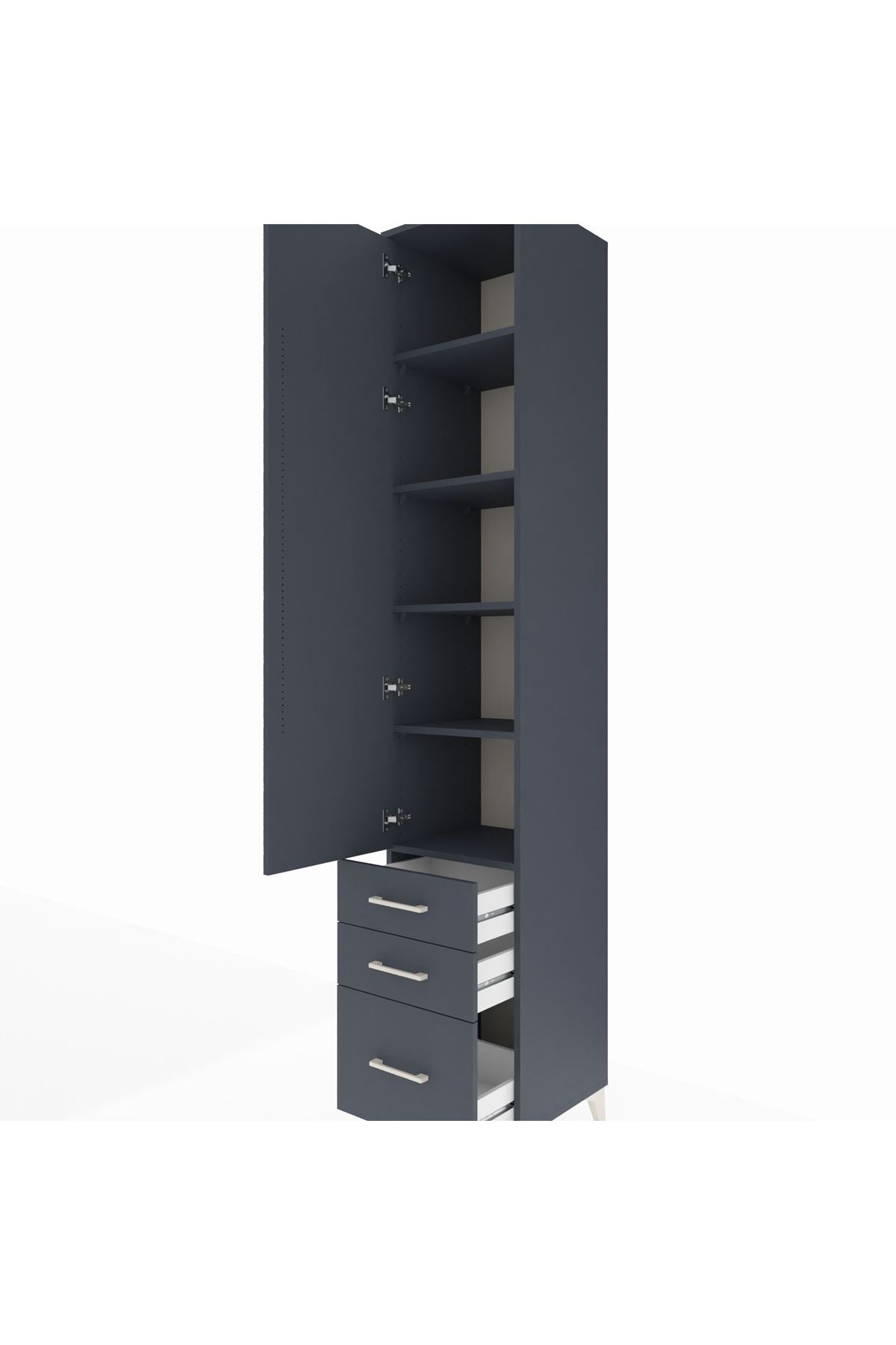 Hyperion Dolap 5 Raflı 3 Çekmeceli Tek Kapaklı 44x44x243 - S64M105V5B