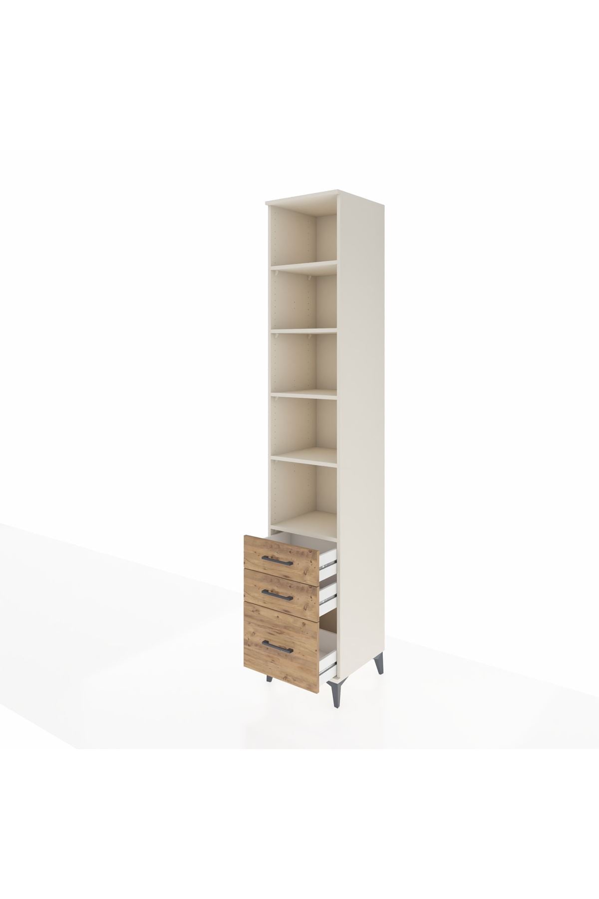 Hyperion Dolap 5 Raflı 3 Çekmeceli 44x44x243 - S64M106V3B