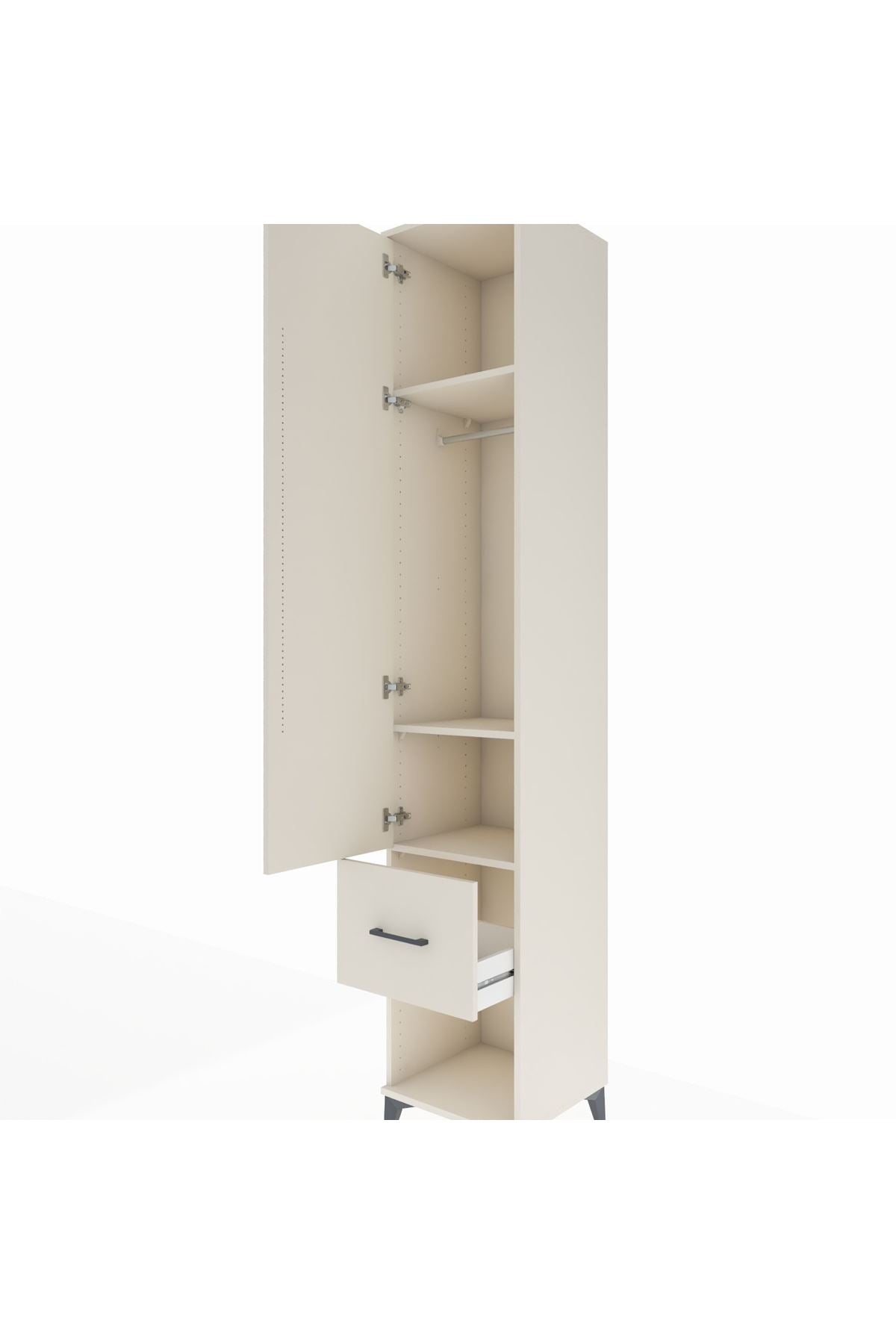 Hyperion Dolap 3 Raflı Tek Çekmeceli Tek Askılı 44x44x243 - S64M107V1B