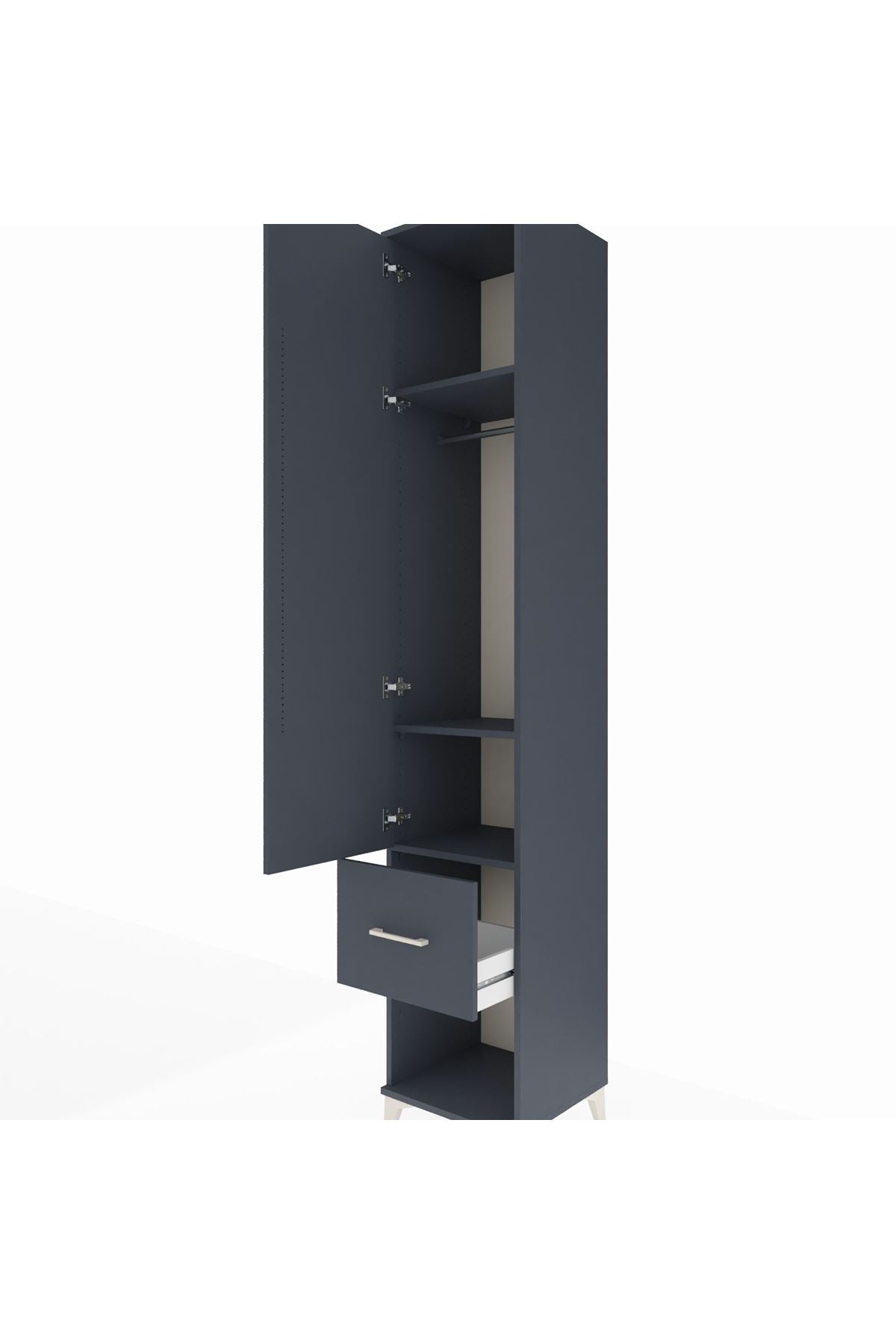 Hyperion Dolap 3 Raflı Tek Çekmeceli Tek Askılı 44x44x243 - S64M107V5B