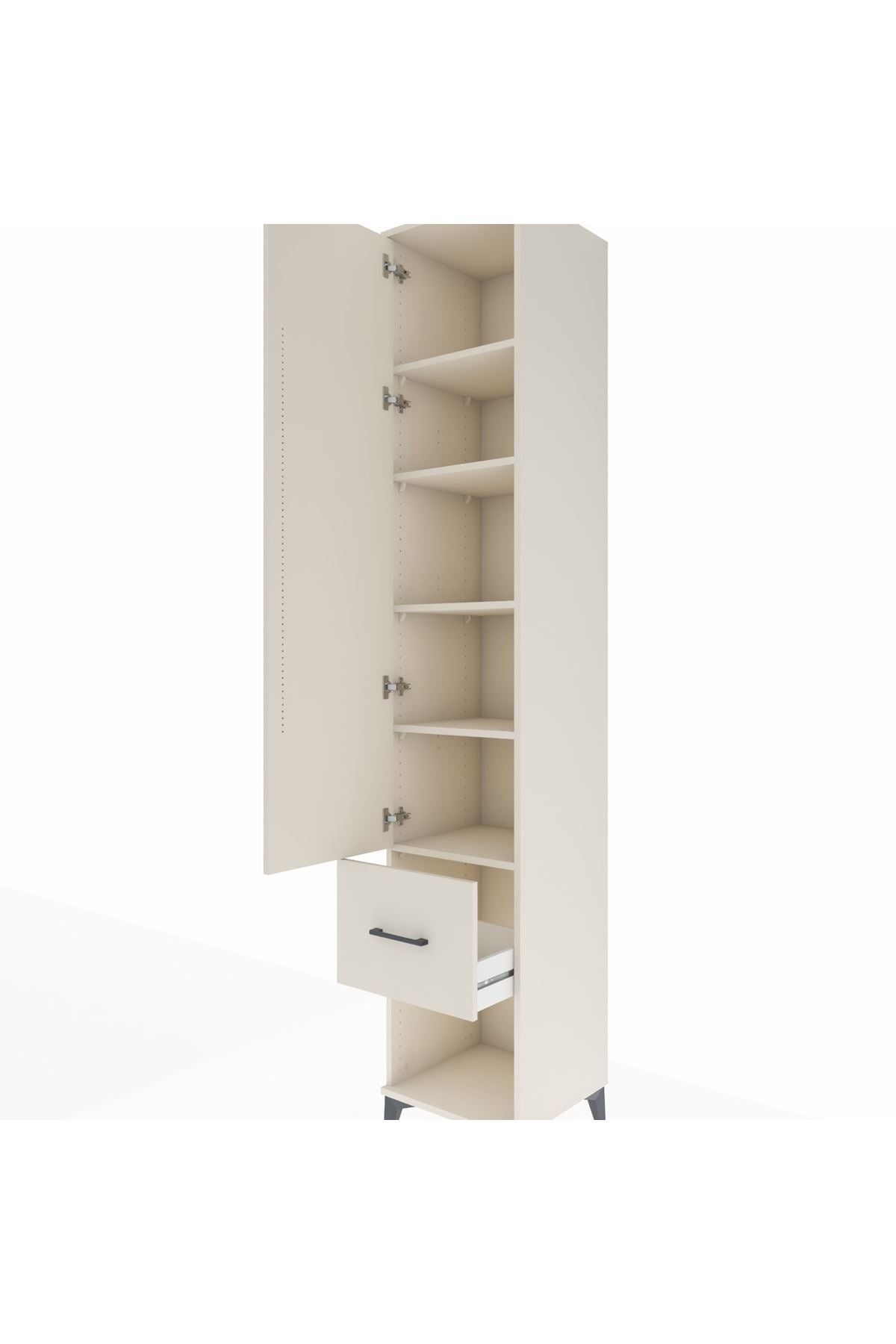 Hyperion Dolap 5 Raflı Tek Çekmeceli Tek Kapaklı 44x44x243 - S64M108V1B