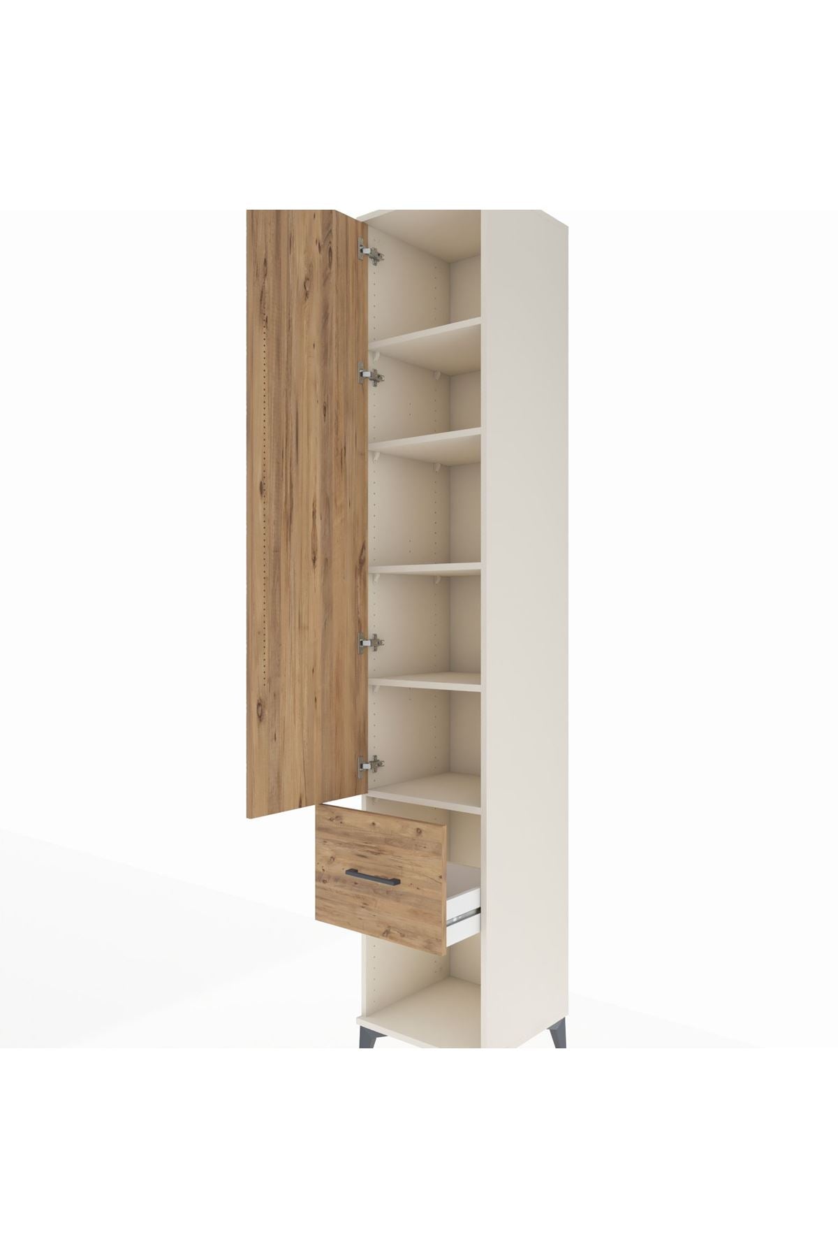Hyperion Dolap 5 Raflı Tek Çekmeceli Tek Kapaklı 44x44x243 - S64M108V3B
