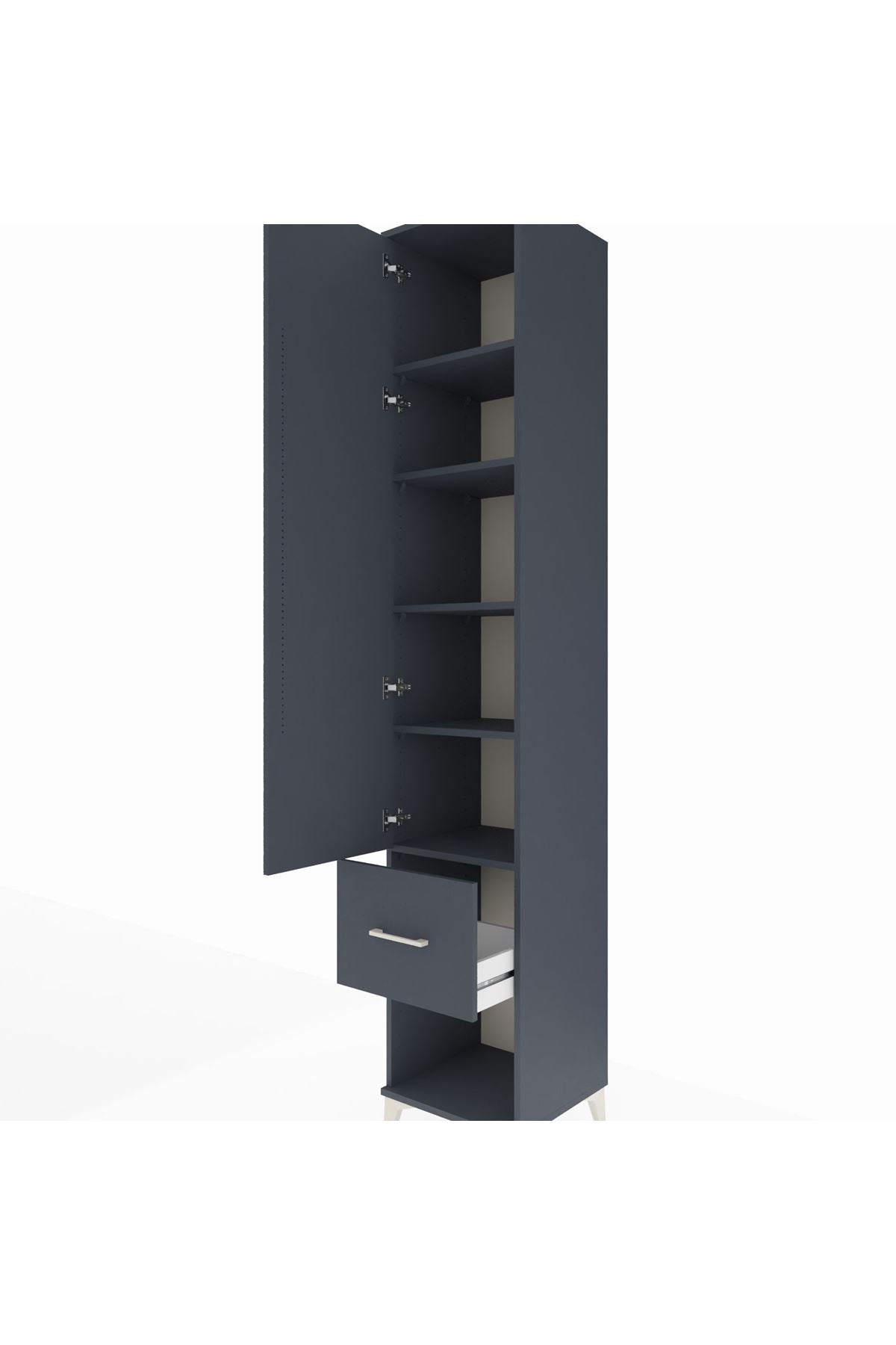 Hyperion Dolap 5 Raflı Tek Çekmeceli Tek Kapaklı 44x44x243 - S64M108V5B