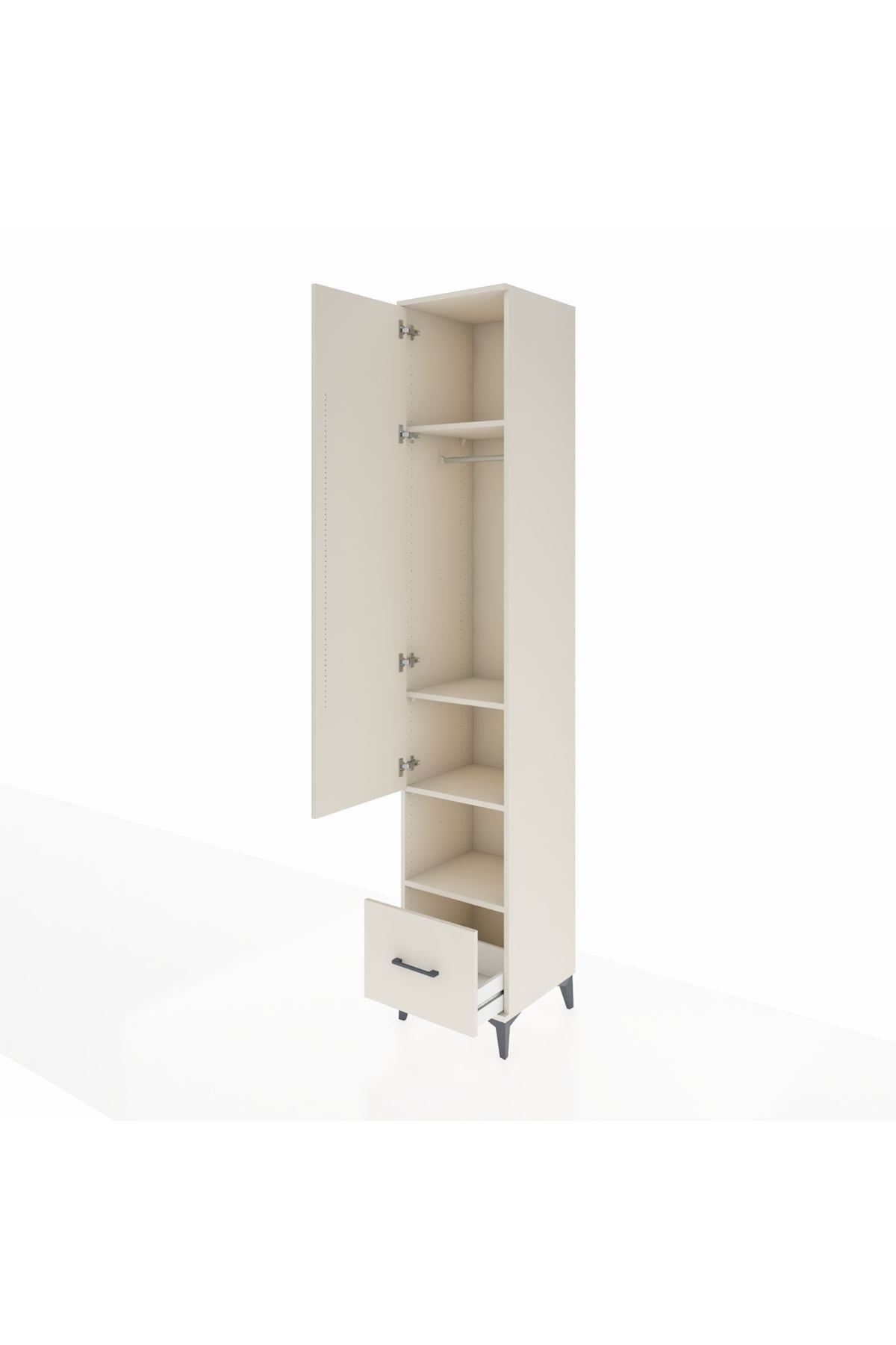 Hyperion Dolap 4 Raflı Tek Çekmeceli Tek Askılı 44x44x243 - S64M110V1B