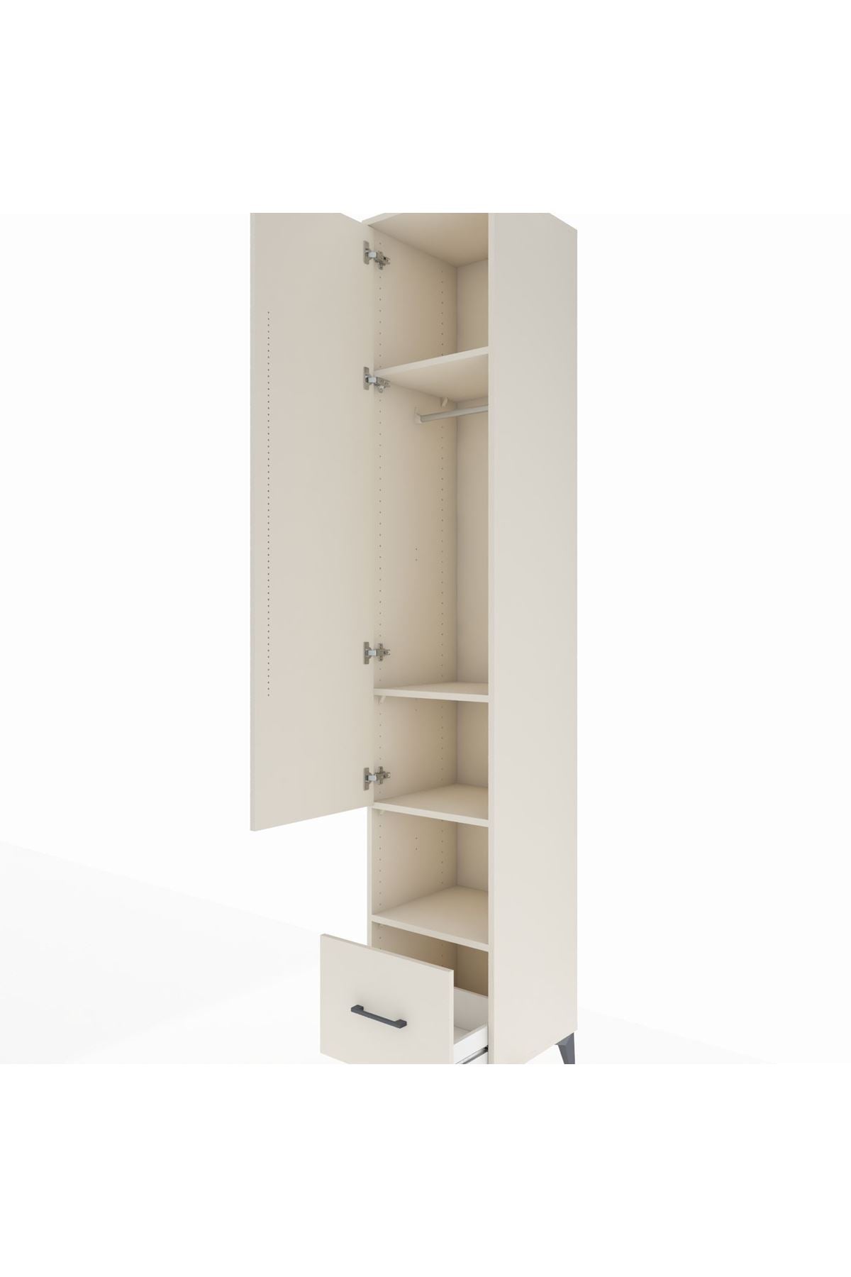 Hyperion Dolap 4 Raflı Tek Çekmeceli Tek Askılı 44x44x243 - S64M110V1B
