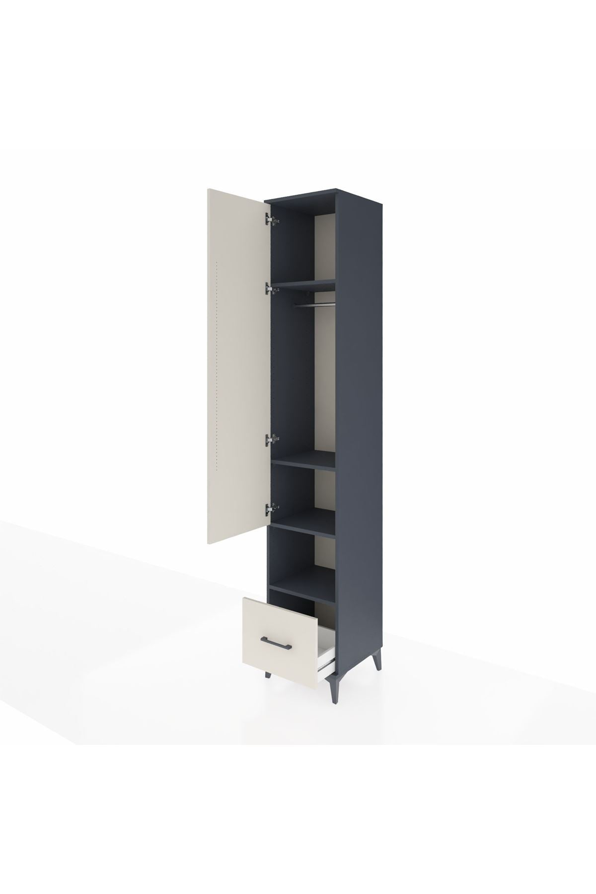 Hyperion Dolap 4 Raflı Tek Çekmeceli Tek Askılı 44x44x243 - S64M110V4B