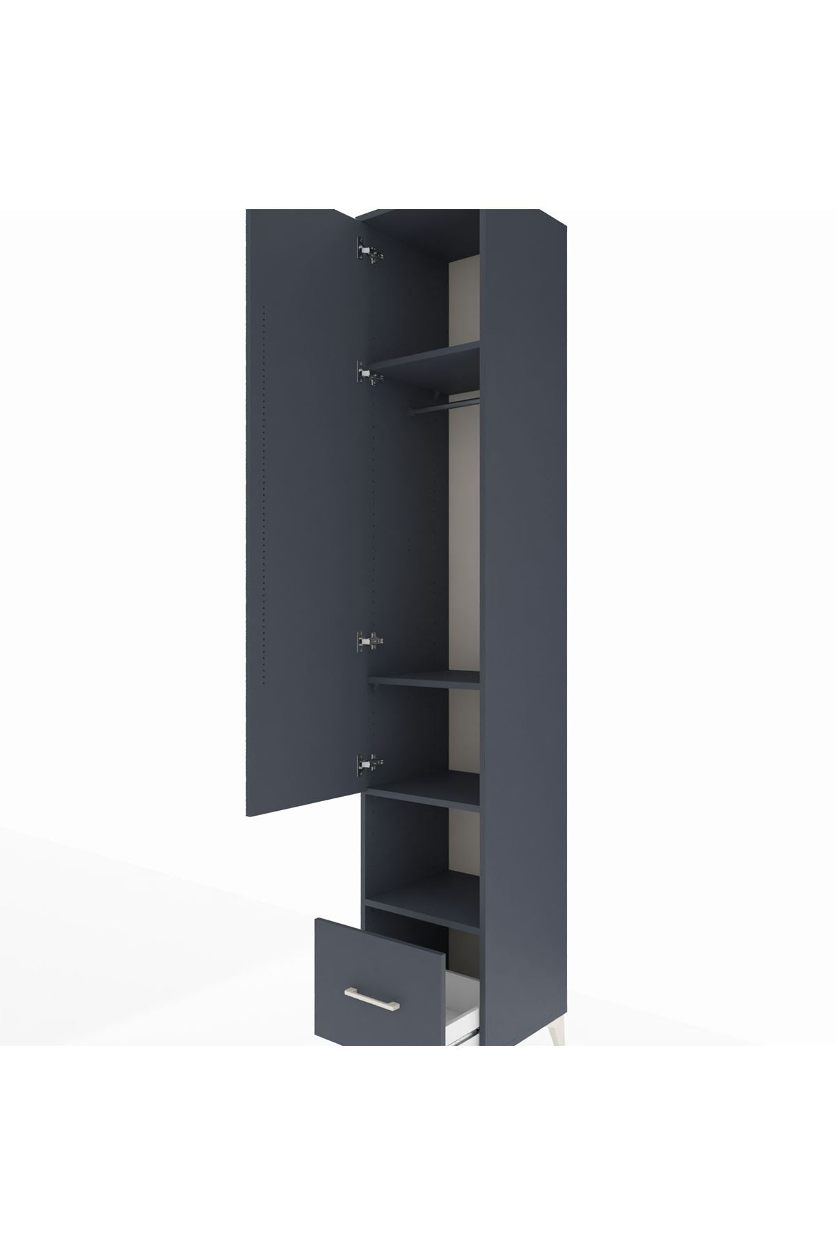 Hyperion Dolap 4 Raflı Tek Çekmeceli Tek Askılı 44x44x243 - S64M110V5B