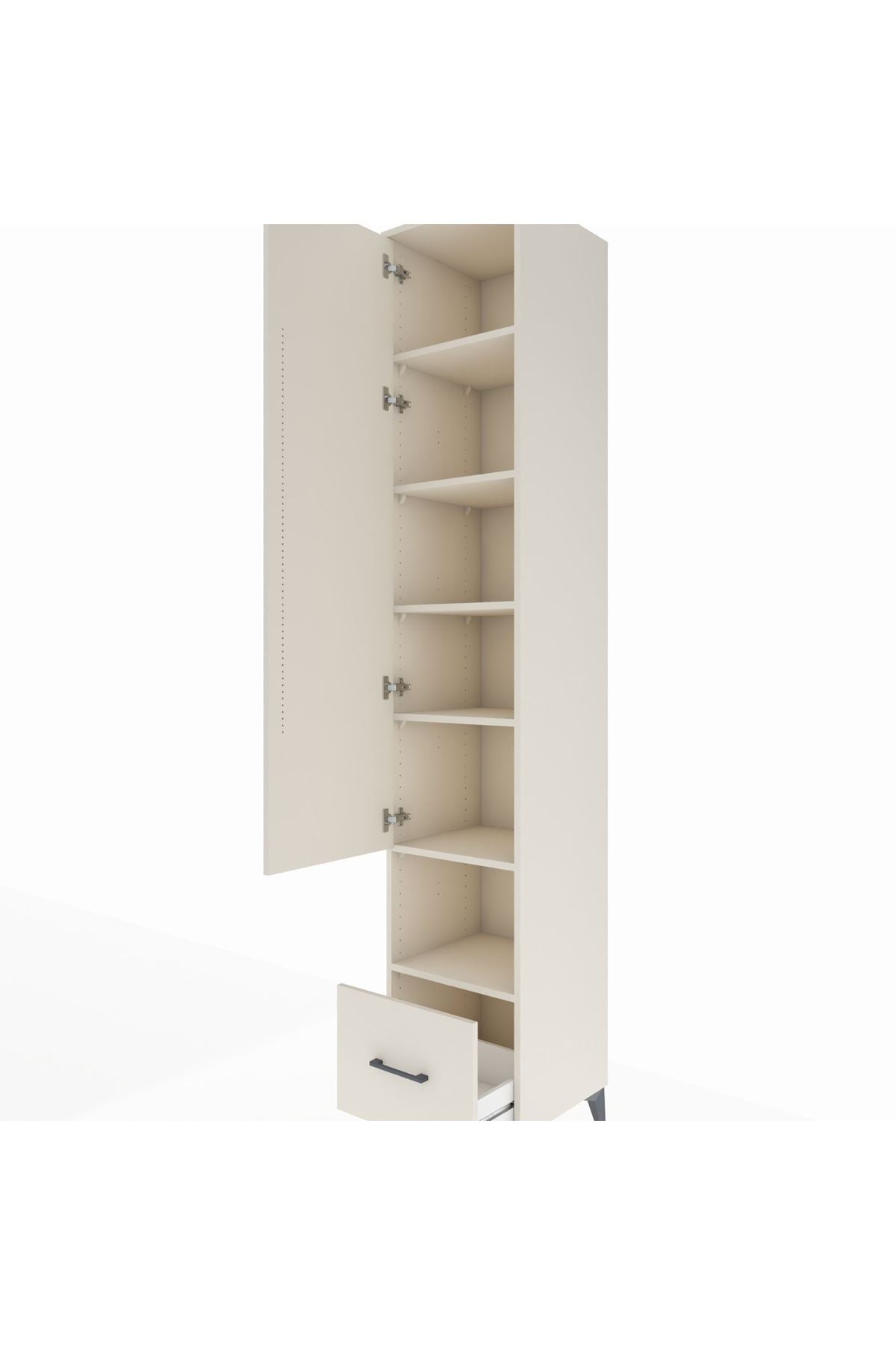 Hyperion Dolap 6 Raflı Tek Çekmeceli Tek Kapaklı 44x44x243 - S64M111V1B