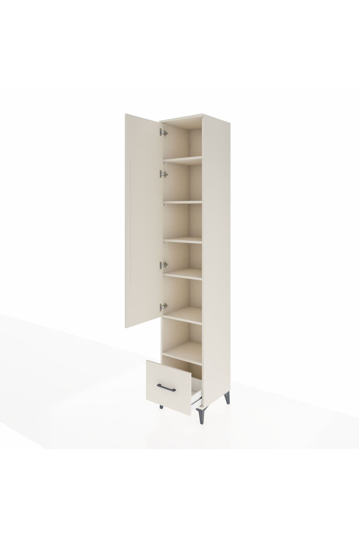 Hyperion Dolap 6 Raflı Tek Çekmeceli Tek Kapaklı 44x44x243 - S64M111V1B