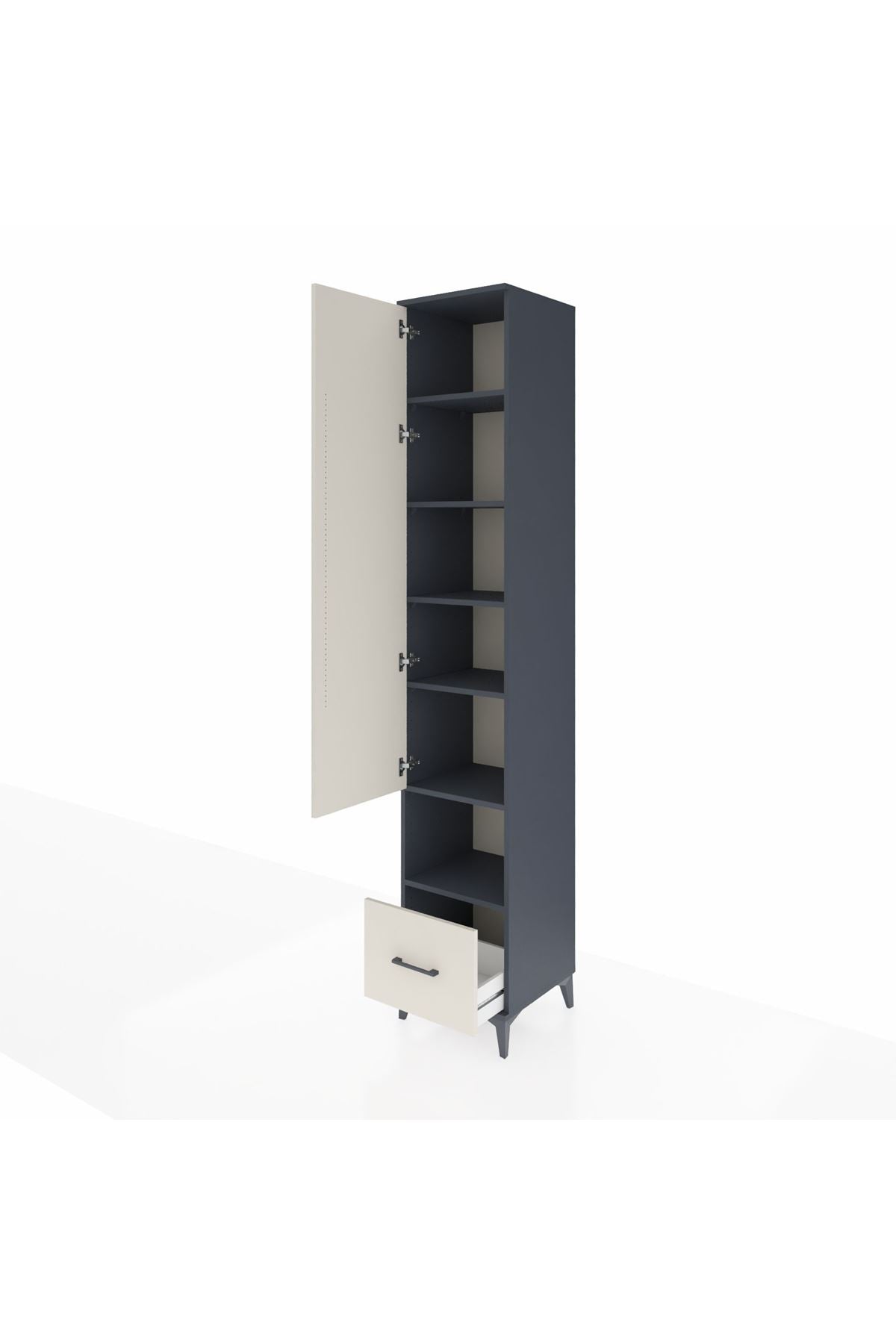 Hyperion Dolap 6 Raflı Tek Çekmeceli Tek Kapaklı 44x44x243 - S64M111V4B