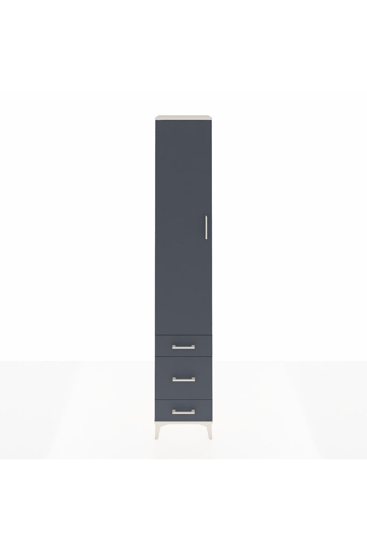 Hyperion Dolap 3 Raflı 3 Çekmeceli Tek Askılı 44x44x243 - S64M113V2B