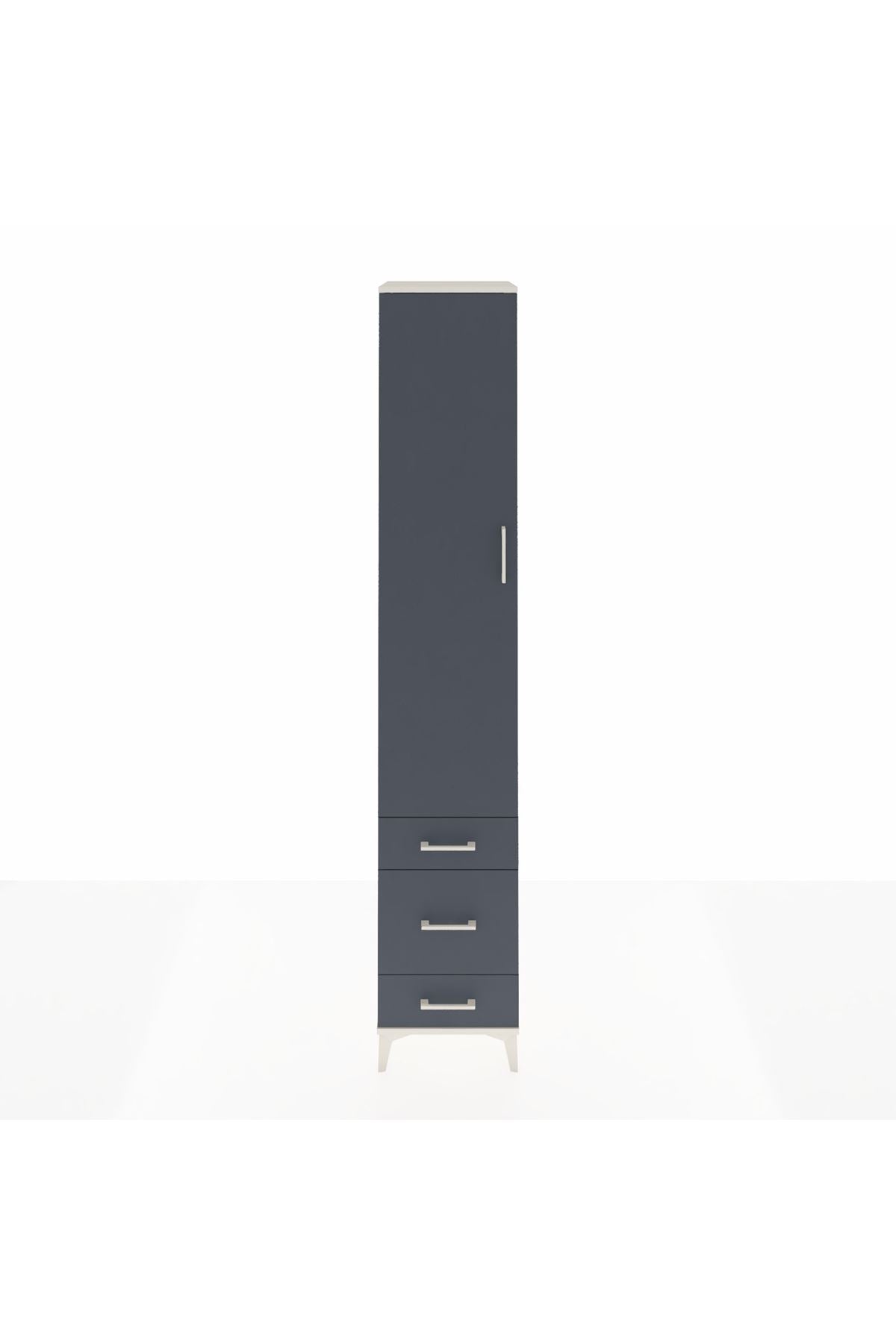 Hyperion Dolap 5 Raflı 3 Çekmeceli Tek Kapaklı 44x44x243 - S64M114V2B