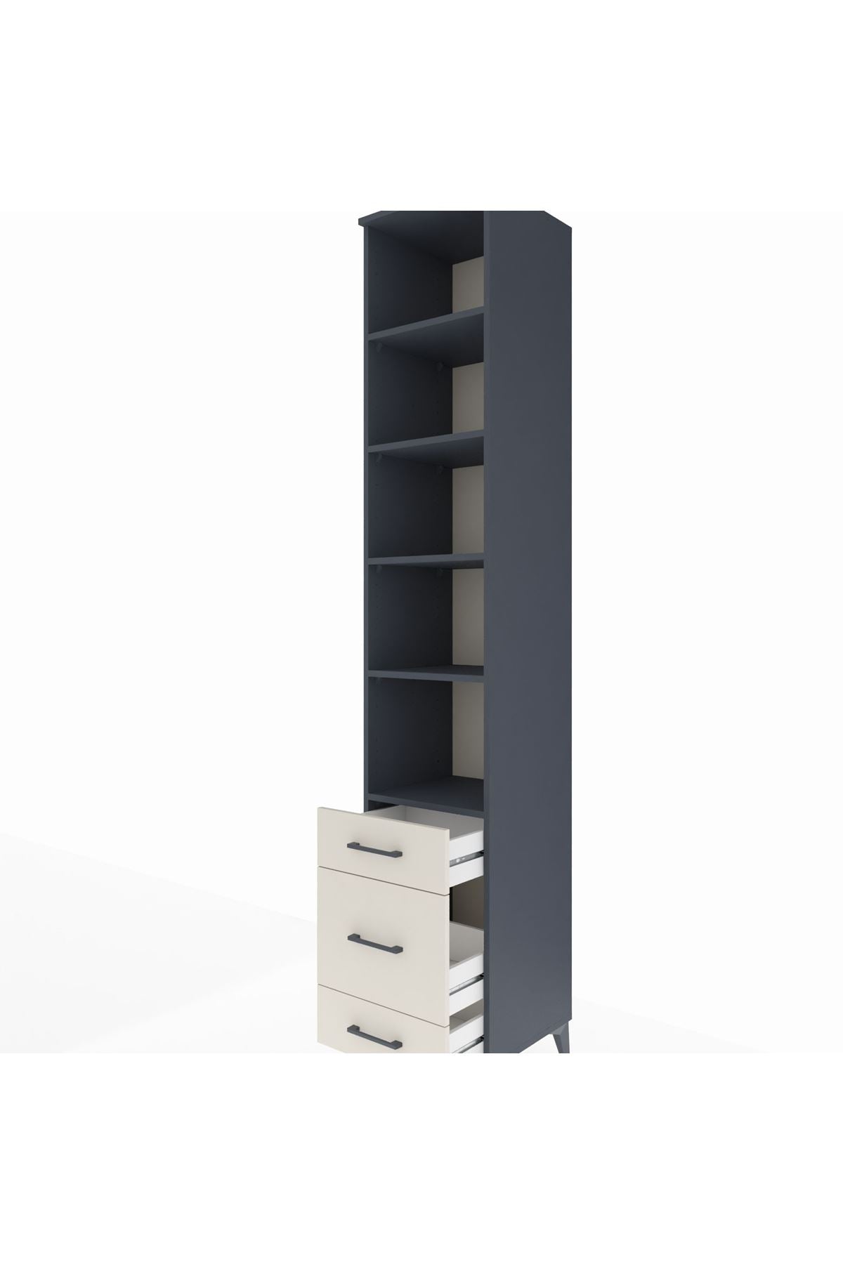 Hyperion Dolap 5 Raflı 3 Çekmeceli 44x44x243 - S64M115V4B