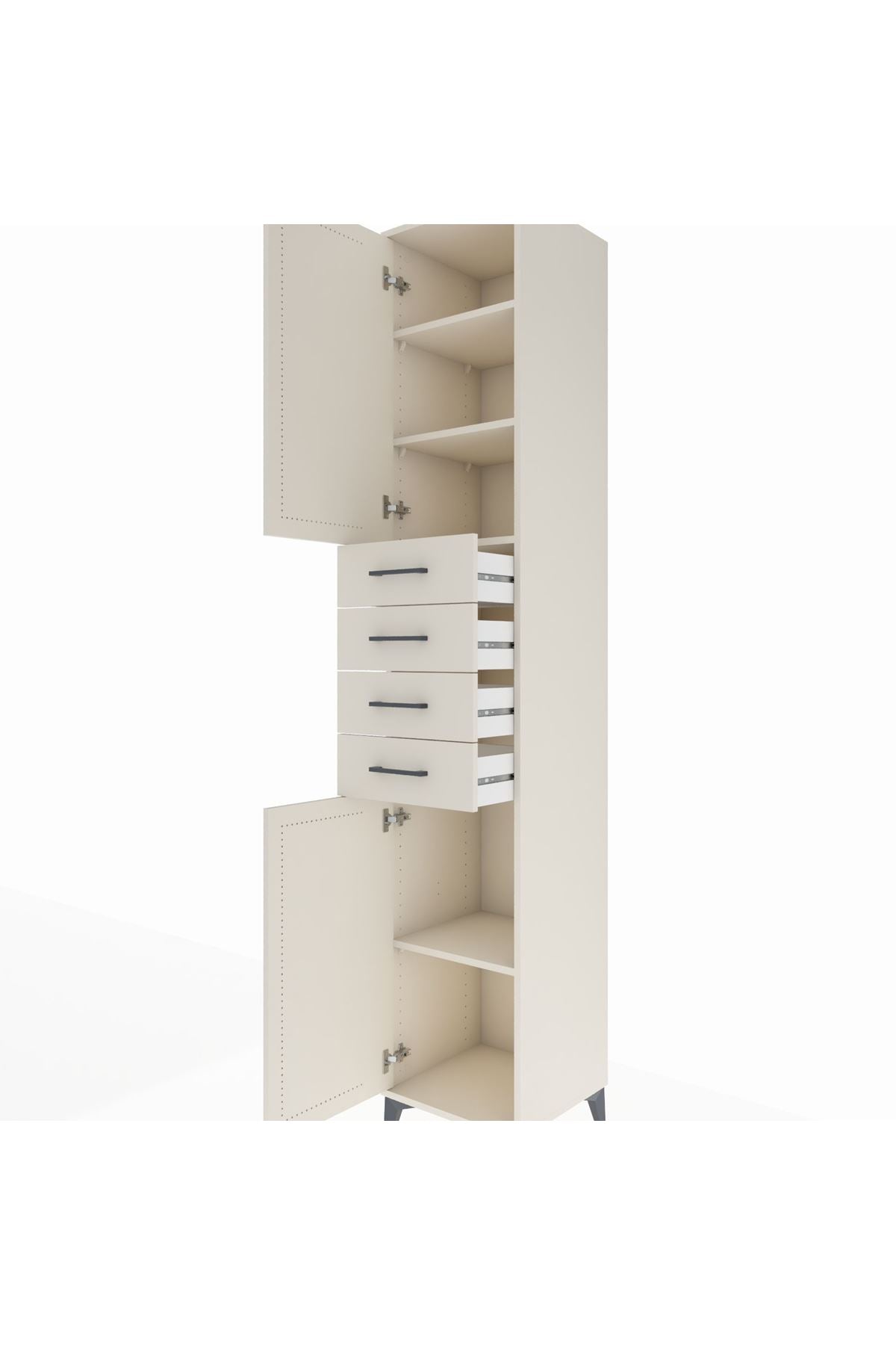 Hyperion Dolap 4 Raflı 4 Çekmeceli 2 Kapaklı 44x44x243 - S64M116V1B