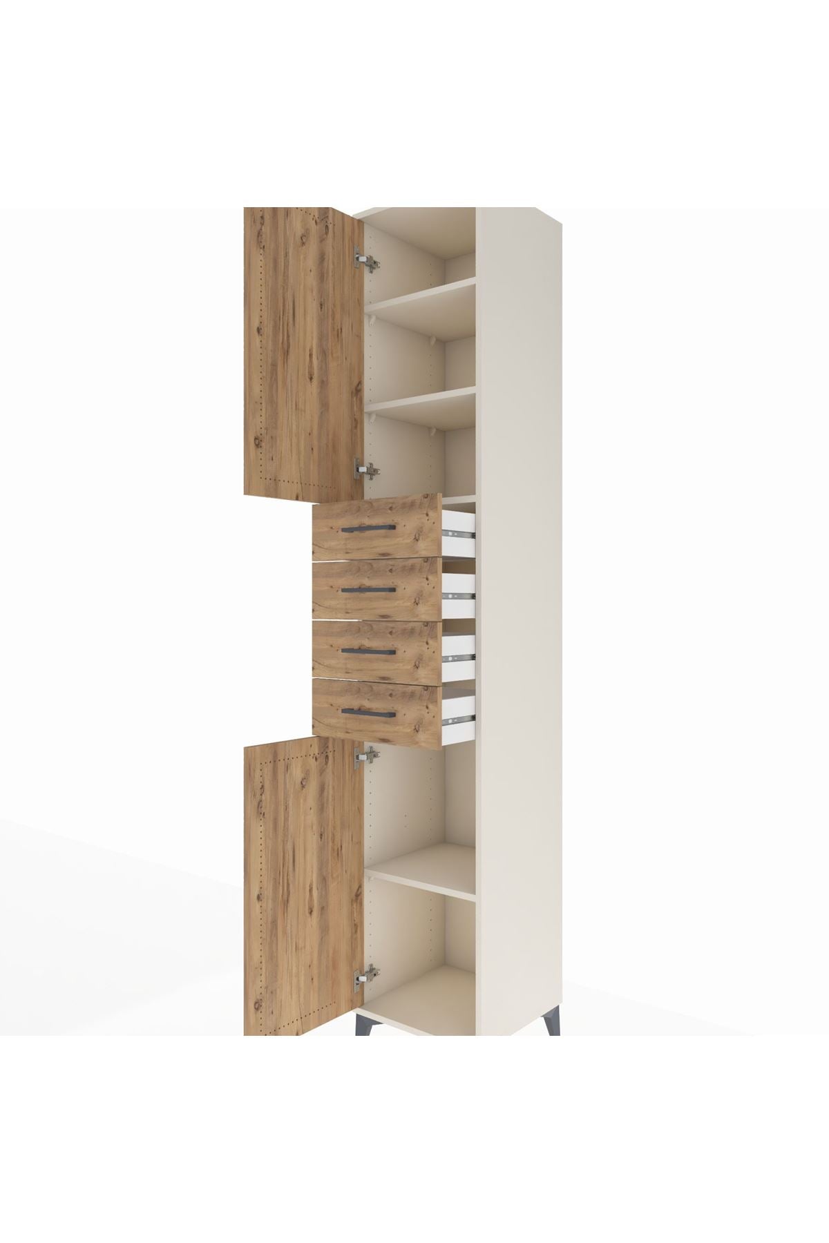 Hyperion Dolap 4 Raflı 4 Çekmeceli 2 Kapaklı 44x44x243 - S64M116V3B