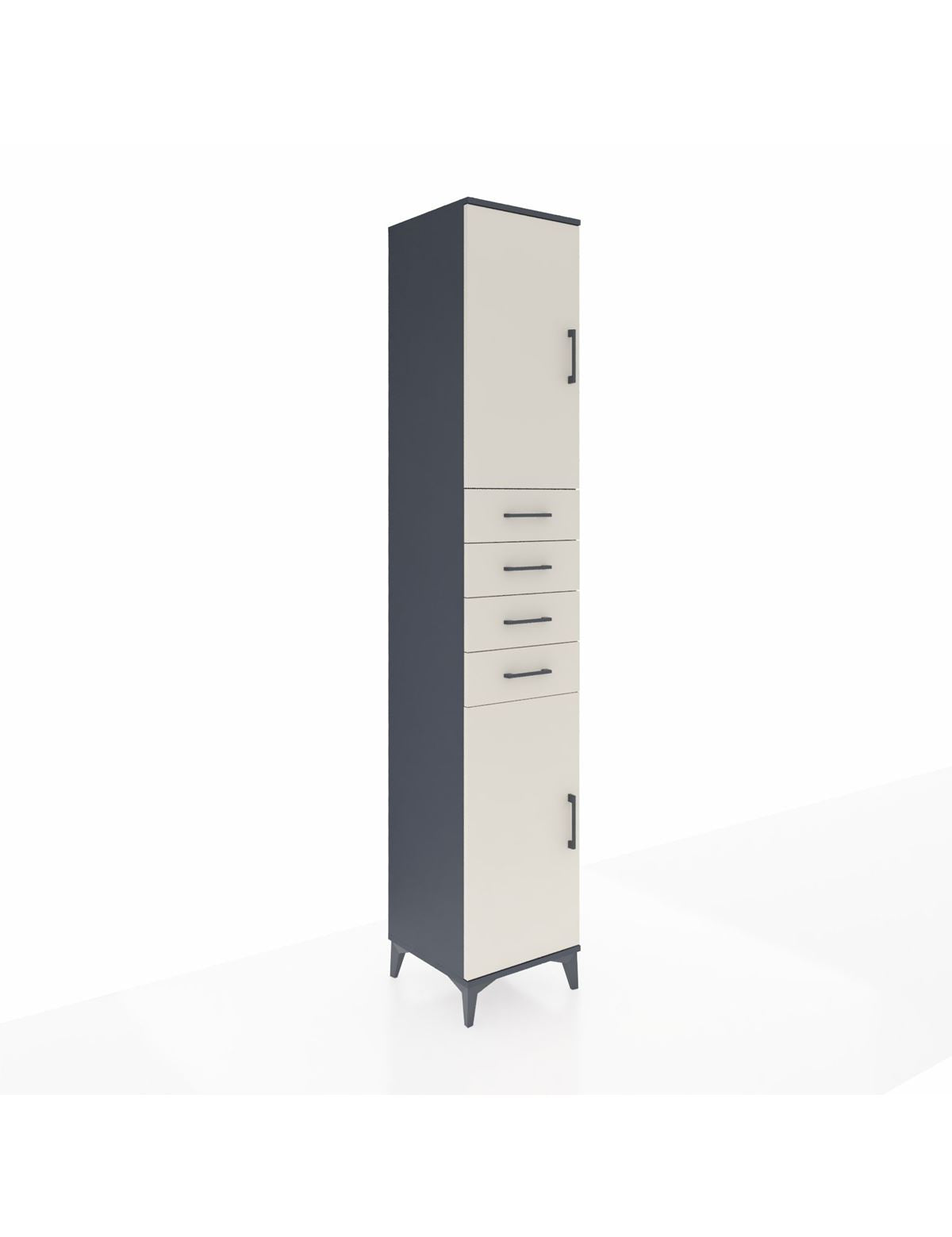 Hyperion Dolap 4 Raflı 4 Çekmeceli 2 Kapaklı 44x44x243 - S64M116V4B