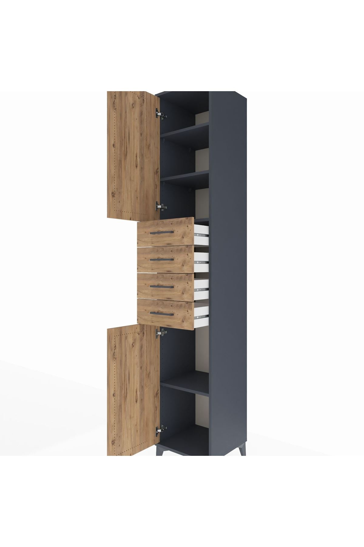 Hyperion Dolap 4 Raflı 4 Çekmeceli 2 Kapaklı 44x44x243 - S64M116V6B