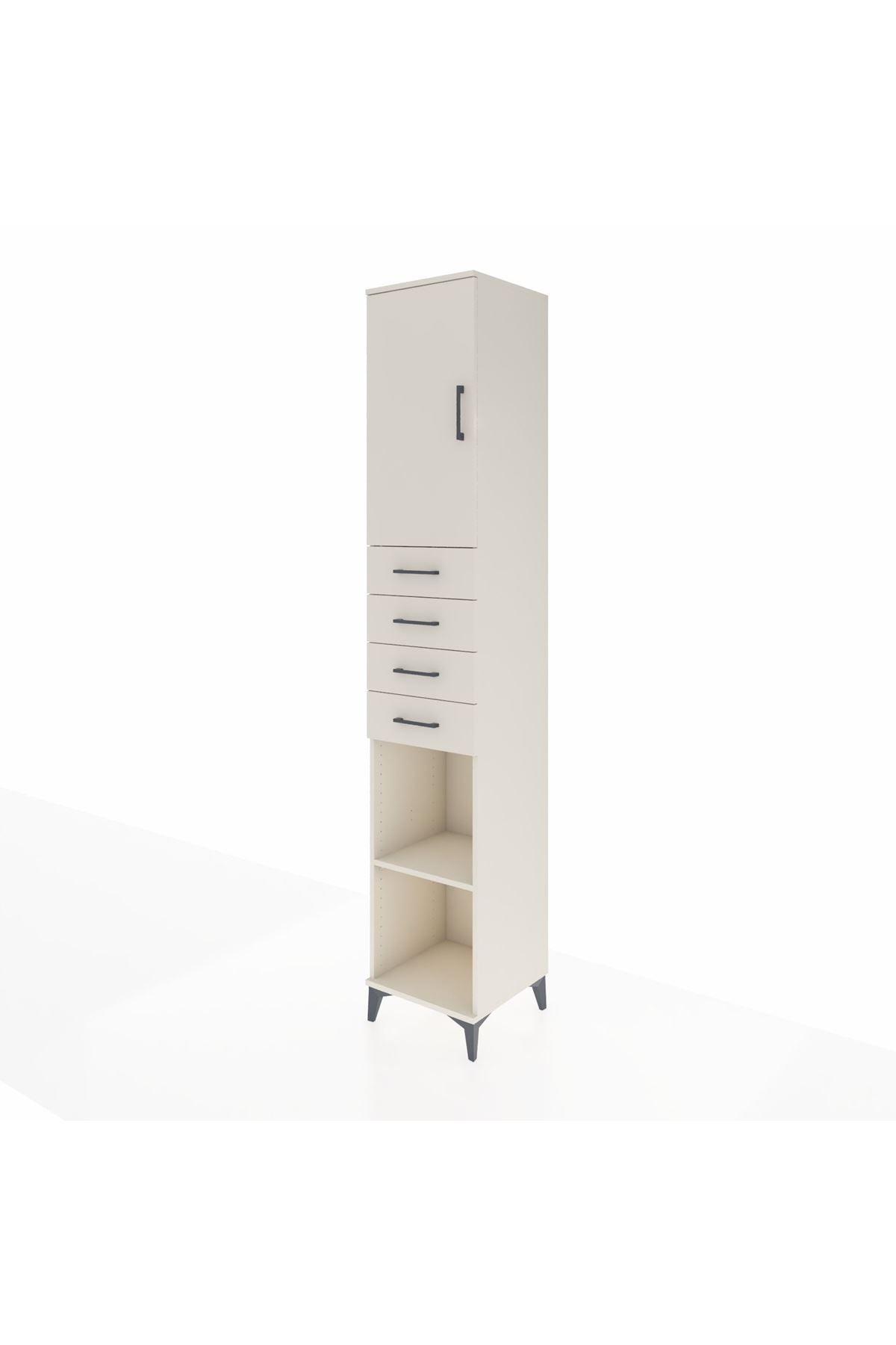 Hyperion Dolap 4 Raflı 4 Çekmeceli Tek Kapaklı 44x44x243 - S64M117V1B