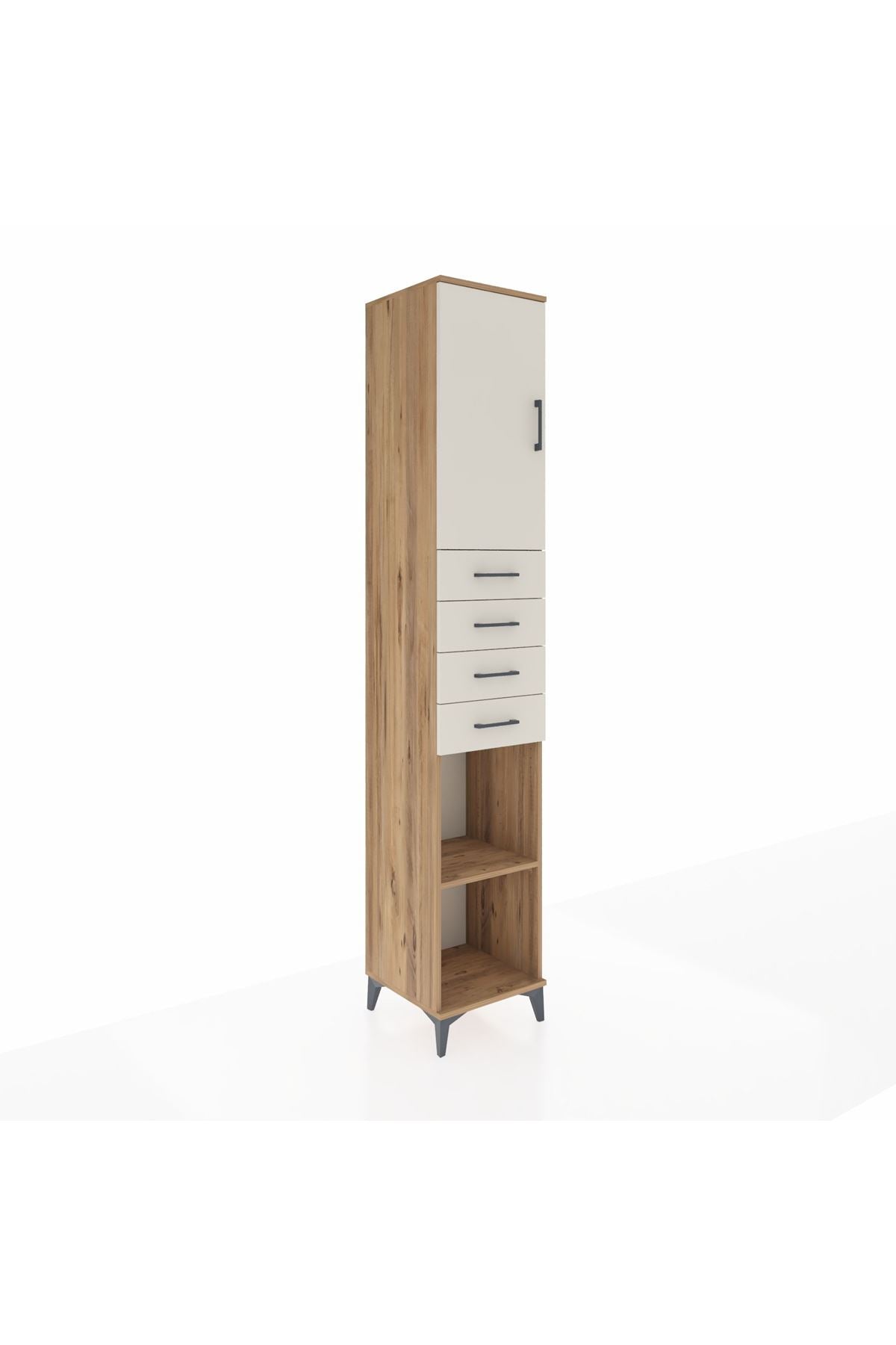Hyperion Dolap 4 Raflı 4 Çekmeceli Tek Kapaklı 44x44x243 - S64M117V7B