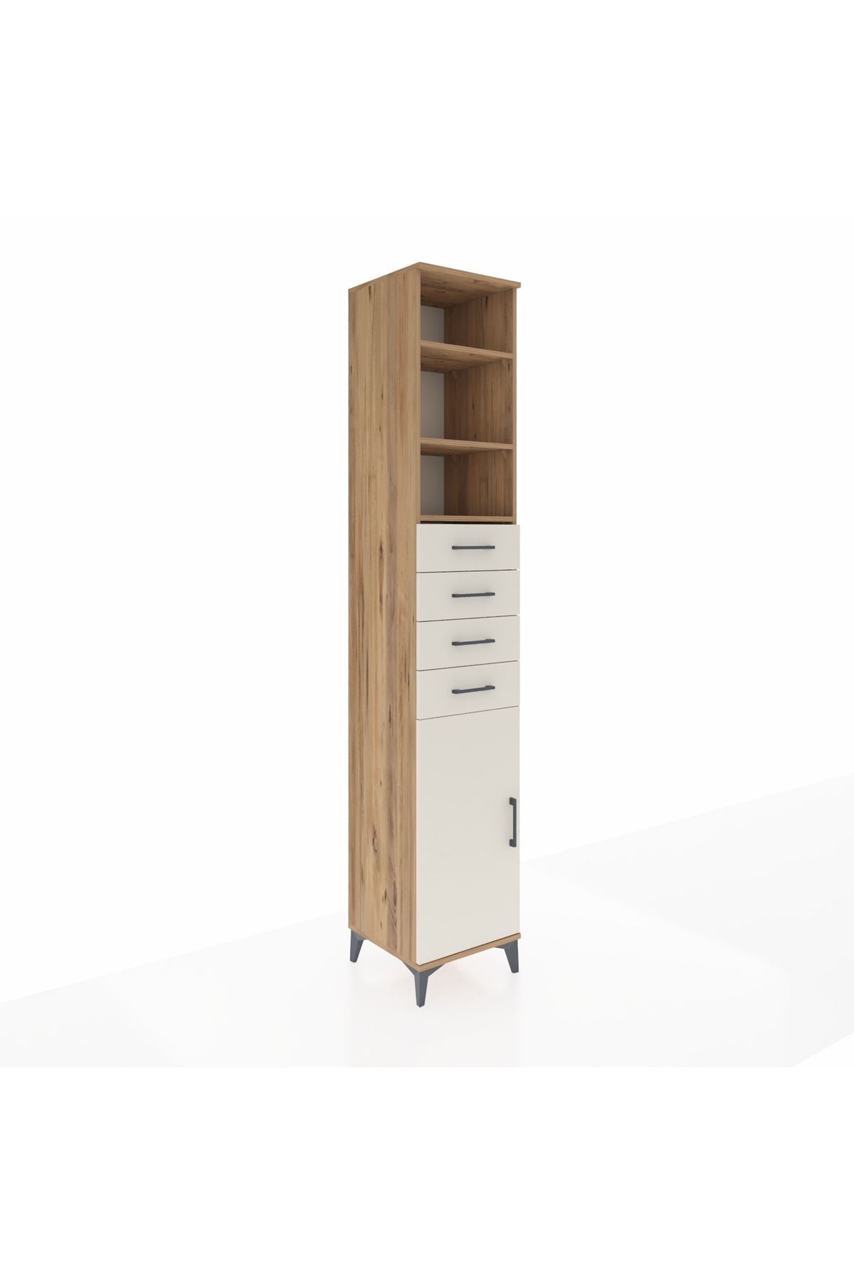 Hyperion Dolap 4 Raflı 4 Çekmeceli Tek Kapaklı 44x44x243 - S64M118V7B